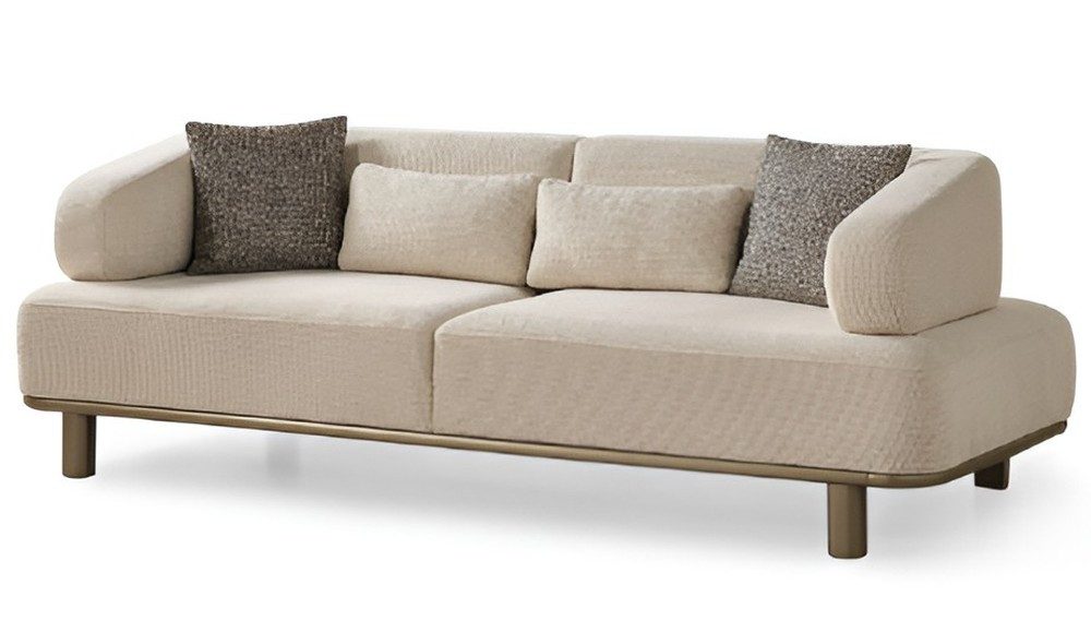JVmoebel 3-Sitzer Beiges Designer-Sofa von JVMoebel mit hochwertigem Polsterstoff, 1 Teile, Made in Europa