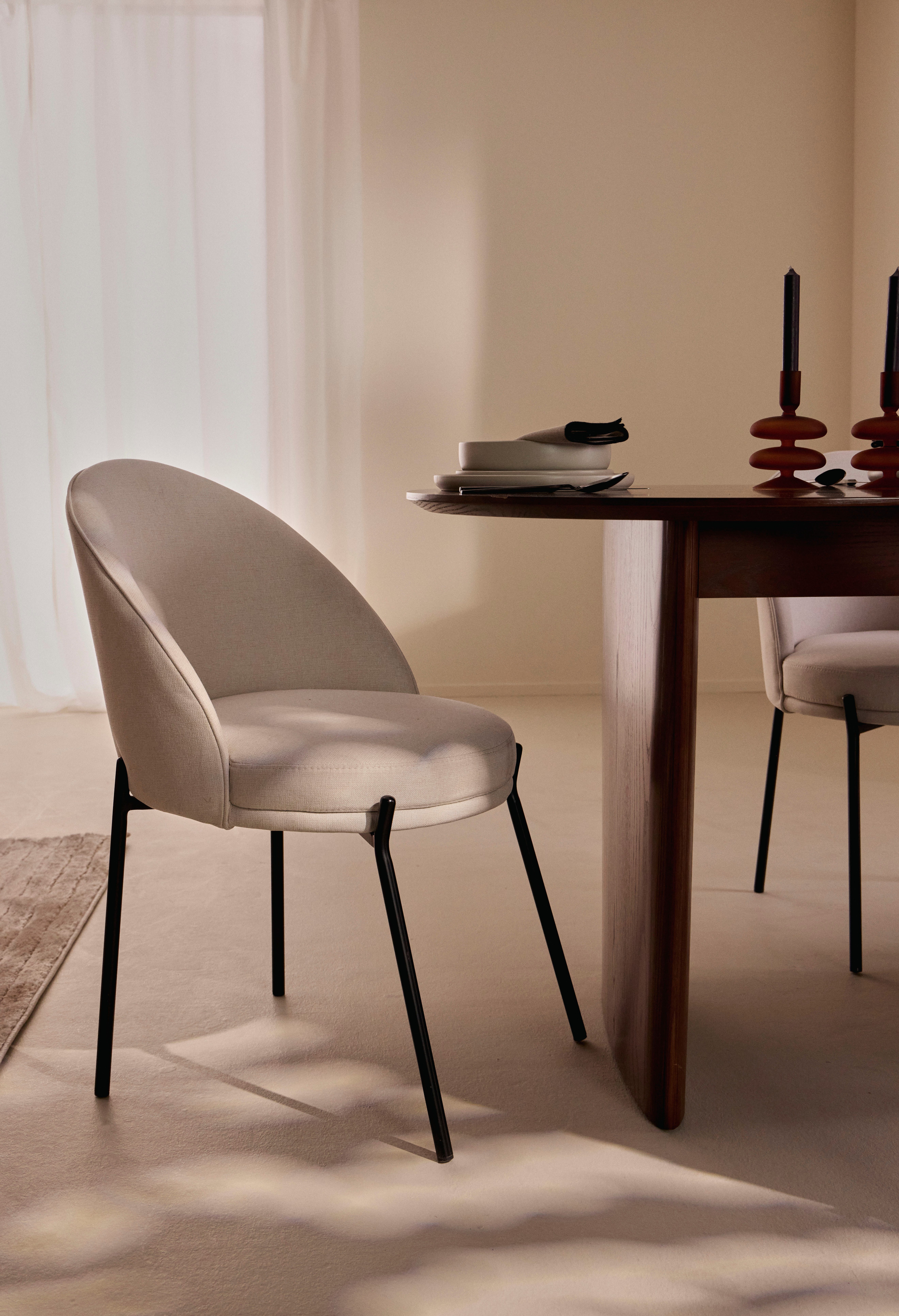 LeGer Home by Lena Gercke Esszimmerstuhl Isalie (Set, 2 St), mit pflegeleichtem Webstoff, Metallgestell, Sitztiefe 47 cm