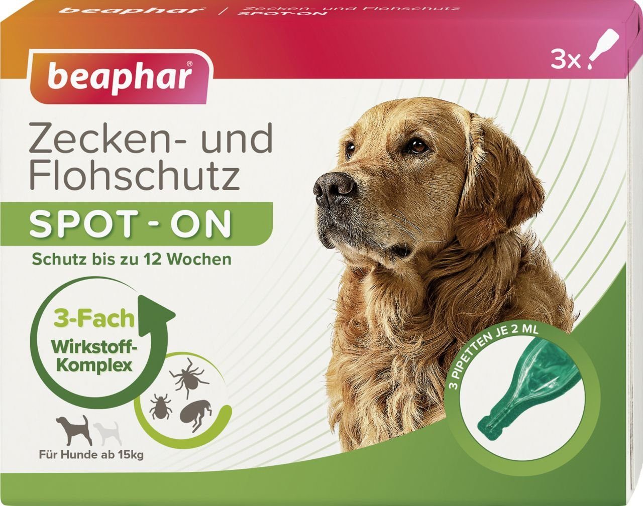 beaphar Flohhalsband Beaphar Zecken- und Flohschutz SPOT-ON 3 x 2 ml, Stoff