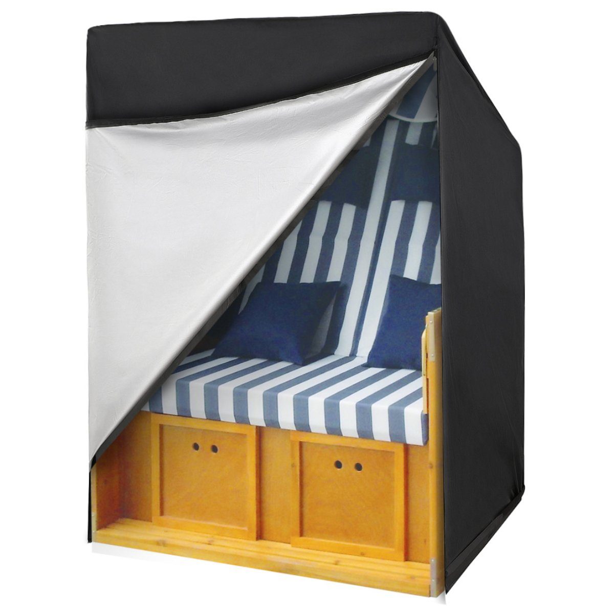 Insma Strandkorb-Schutzhülle, mit Reißverschluss Klettband UV-beständig