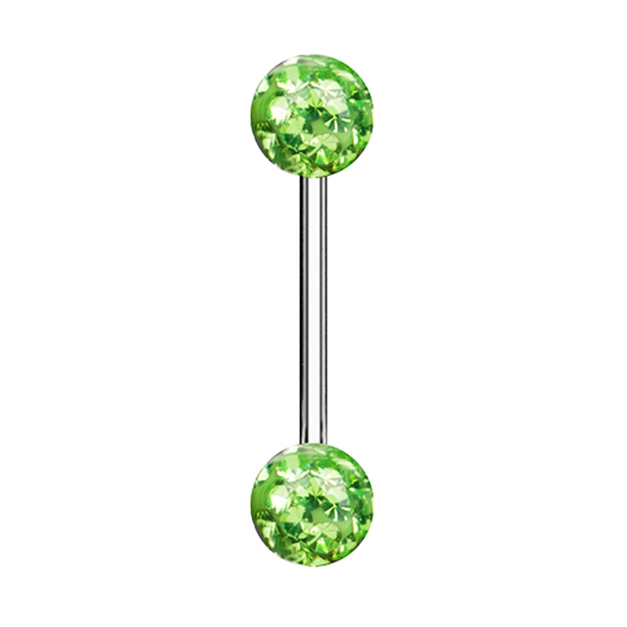 Taffstyle Intimpiercing Brustpiercing Zungenpiercing Piercing Barbell Ferido Kristall Kugeln, Brustwarzenpiercing Piercing Stab Multi Ferido Kristall Kugeln