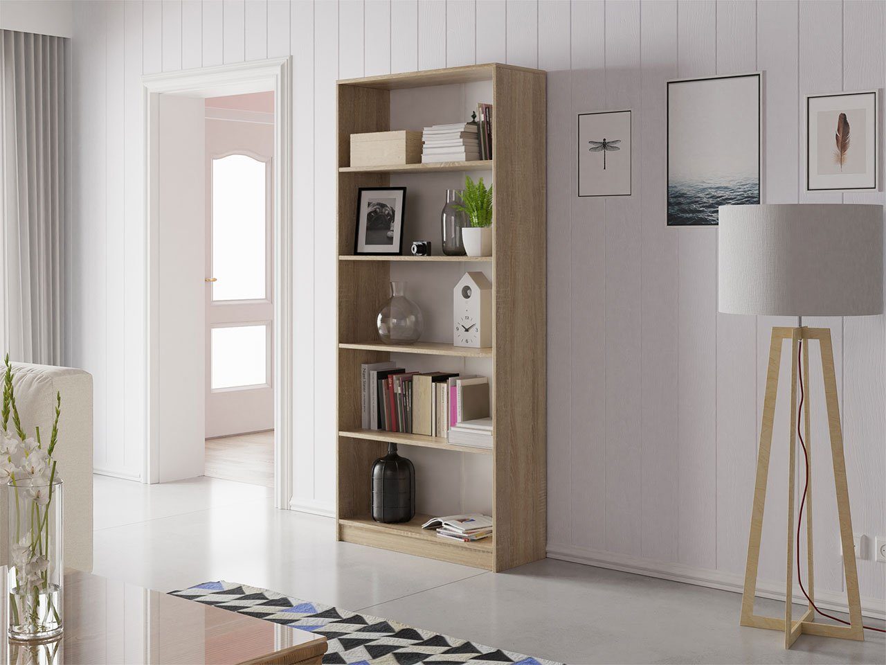 MIRJAN24 Regal Office 80, Praktisch Bücherregal, Funktionelles Wohnzimmer, Stilvoll Kollektion