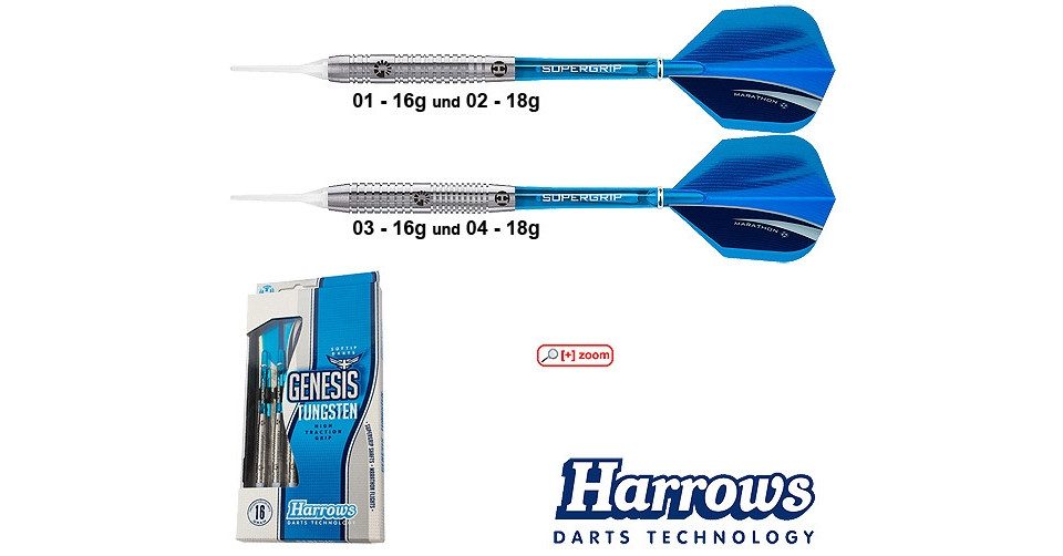 HARROWS DARTS Softdarts HARROWS GENESIS TUNGSTEN SOFT 18g
