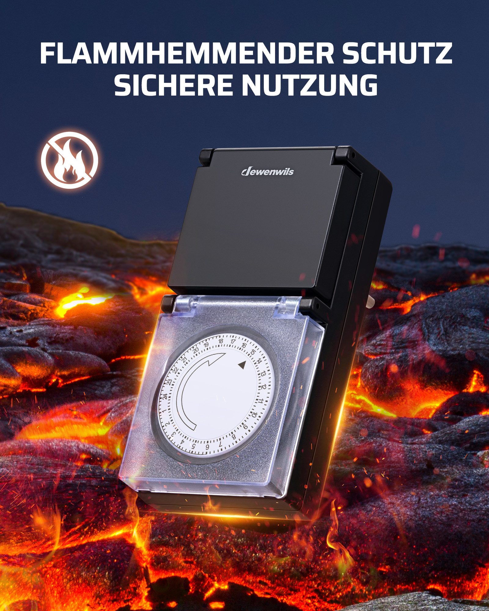 DEWENWILS Zeitschaltuhr Aussenbereich, mechanisch, 2er Set, 15 Min. Intervall, Outdoor Timer