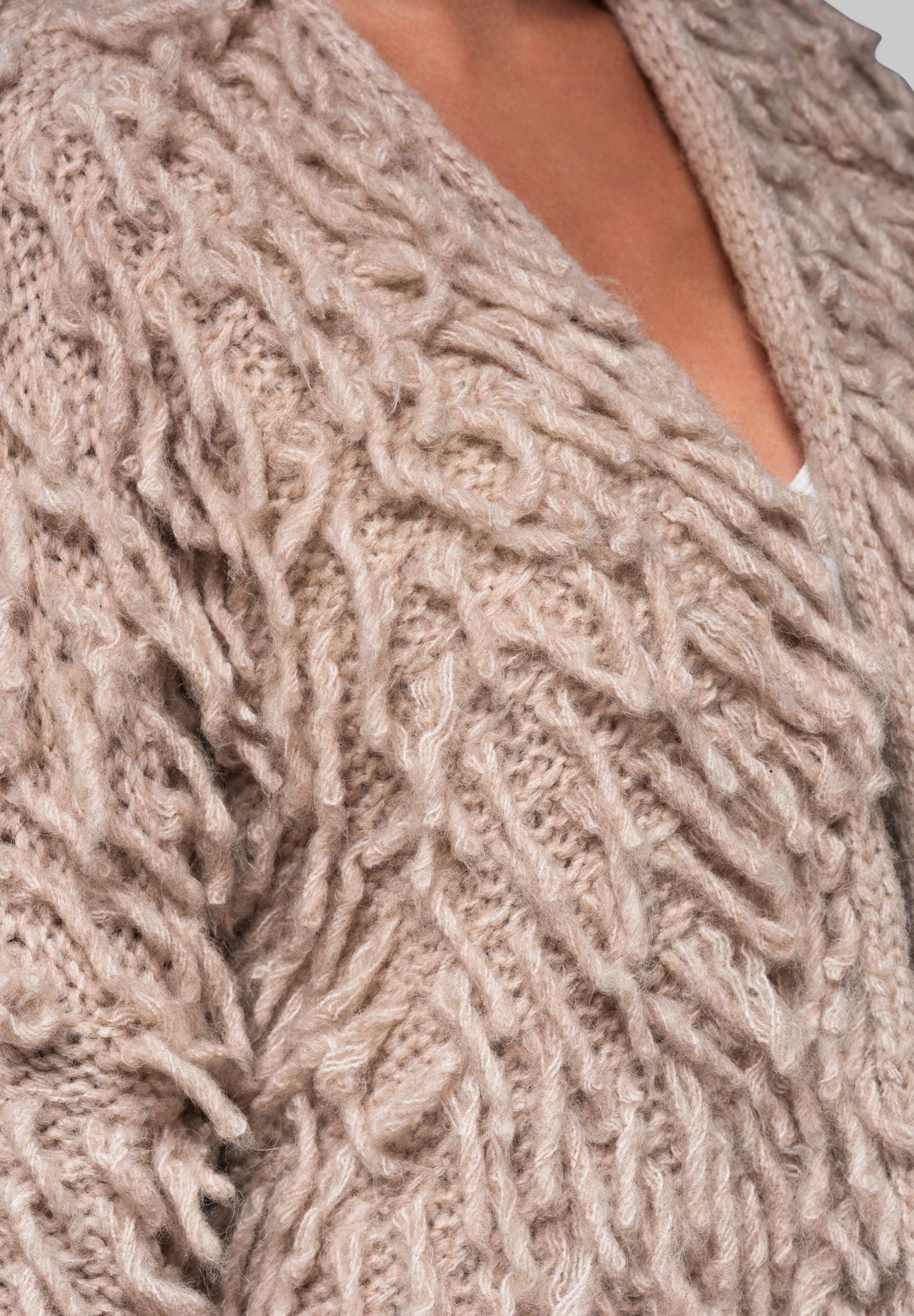 OMBRE Strickpullover Flauschiger Strick-Cardigan