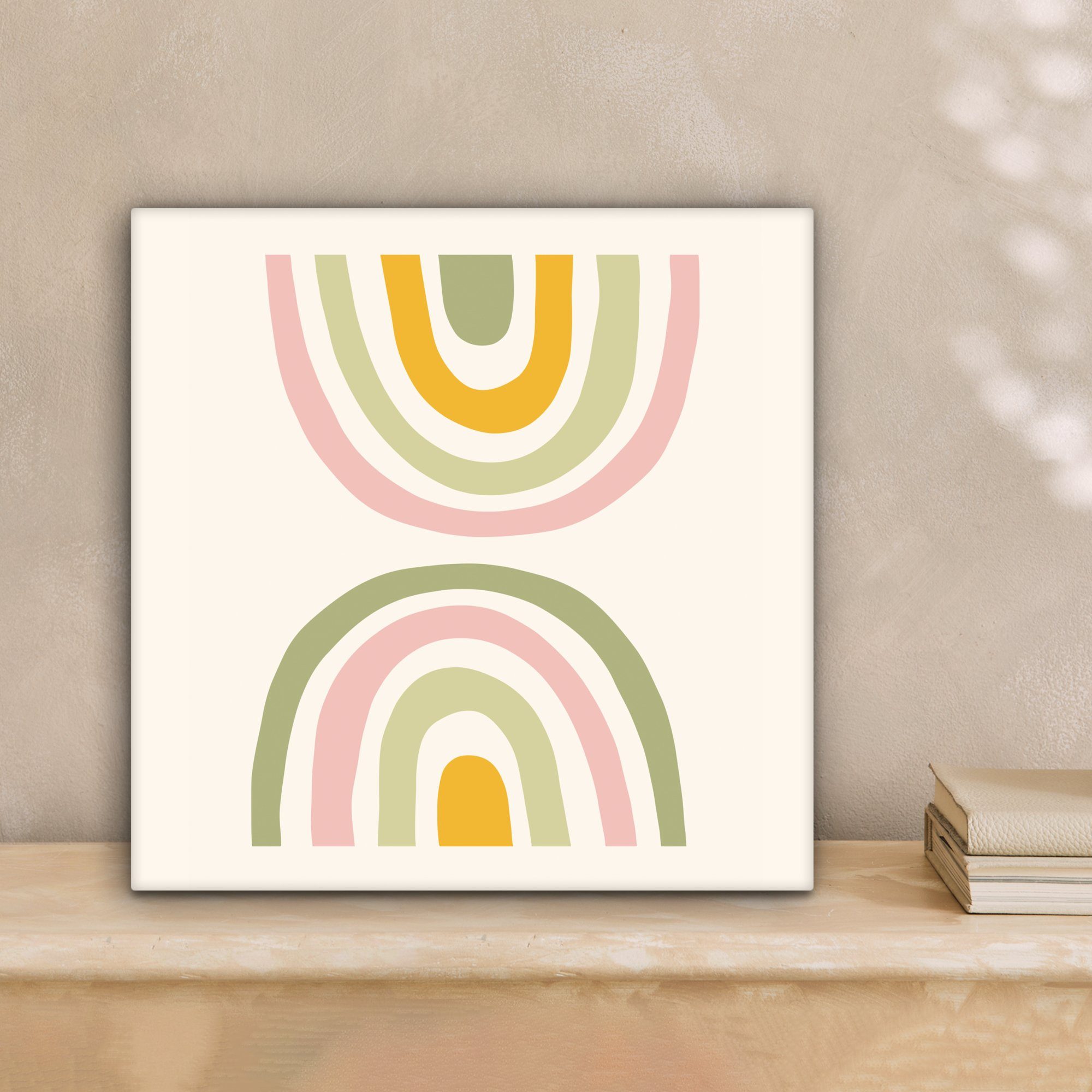 OneMillionCanvasses® Leinwandbild Regenbogen - Pastell - Grün - Rosa - Mode günstig online kaufen