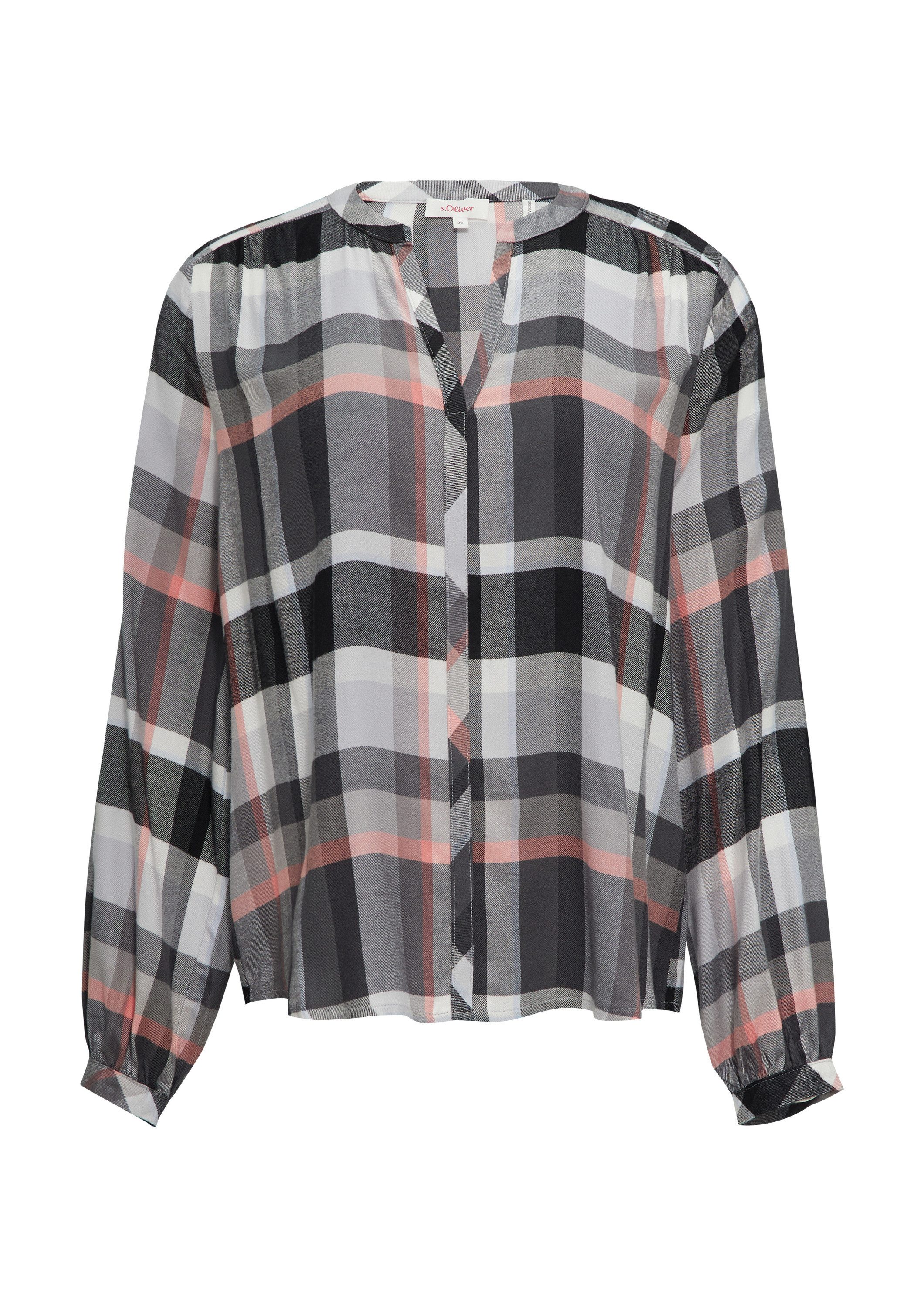 s.Oliver Langarmbluse Bluse Karierte Bluse aus Viskosemix günstig online kaufen