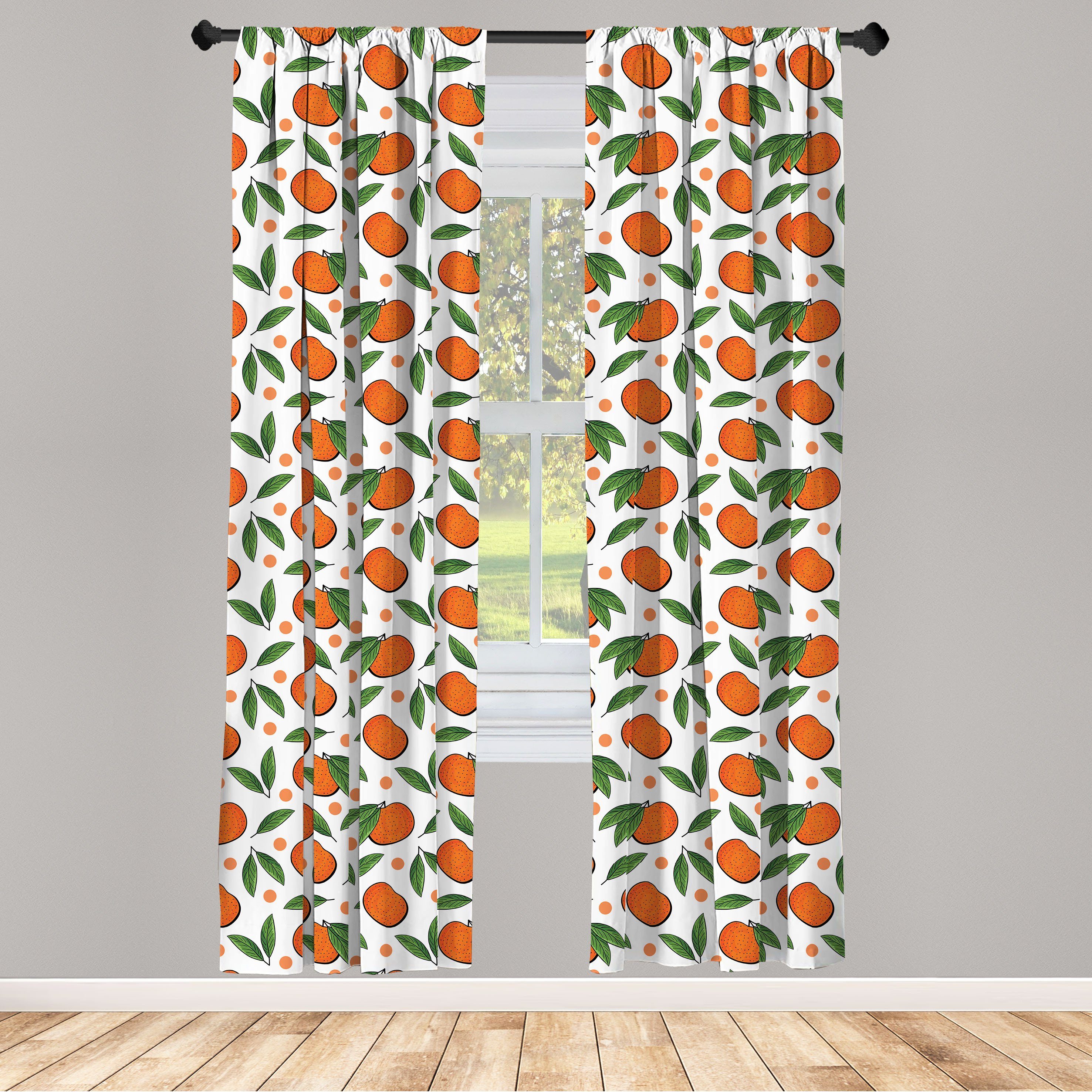 Mandarine Vorhang und Microfaser, für Wohnzimmer Mandarin Abakuhaus, Schlafzimmer Tupfen Gardine Dekor,