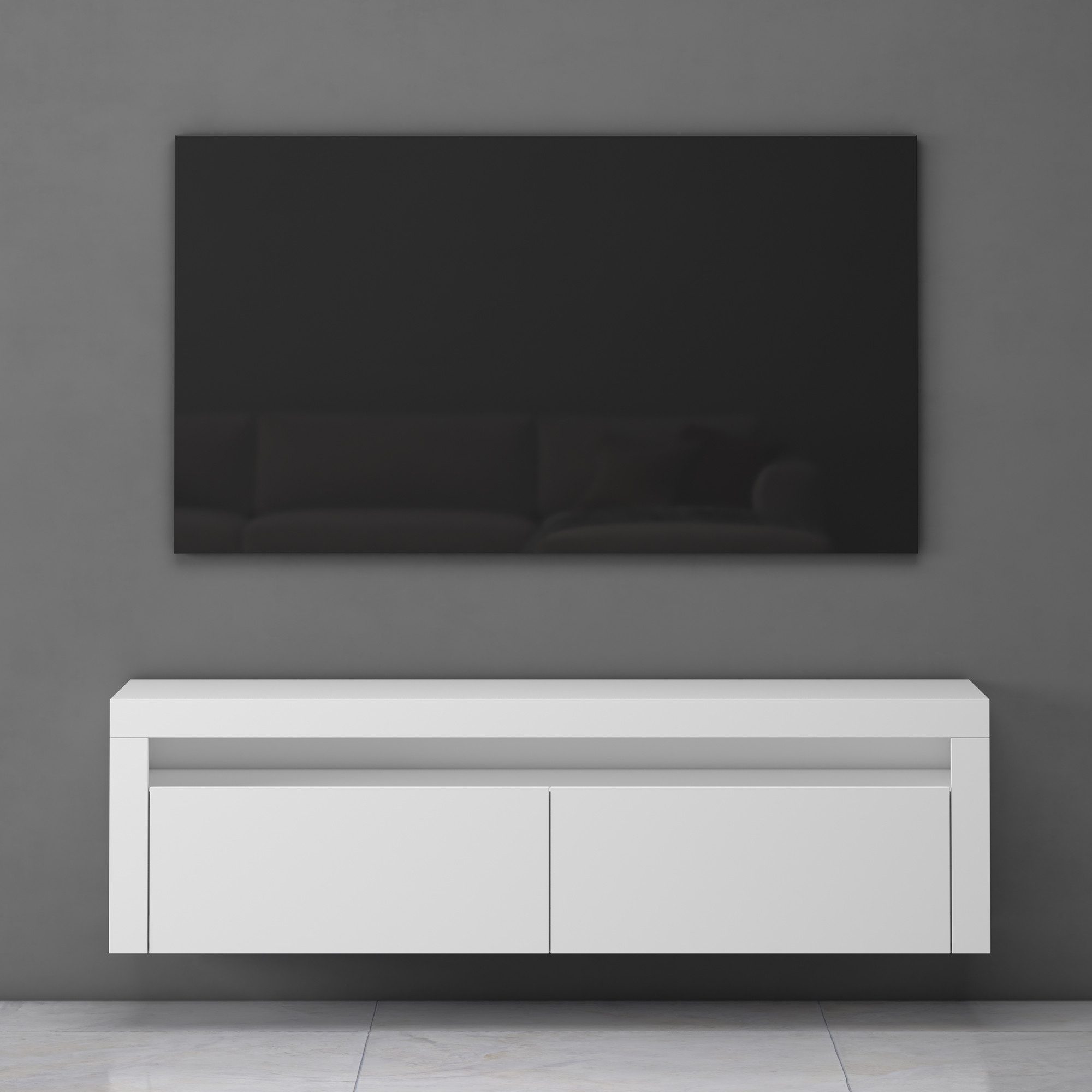 Mai & Mai Lowboard TV-Board Fernsehschrank Hängend Fernsehtisch Holz 160x40x46cm