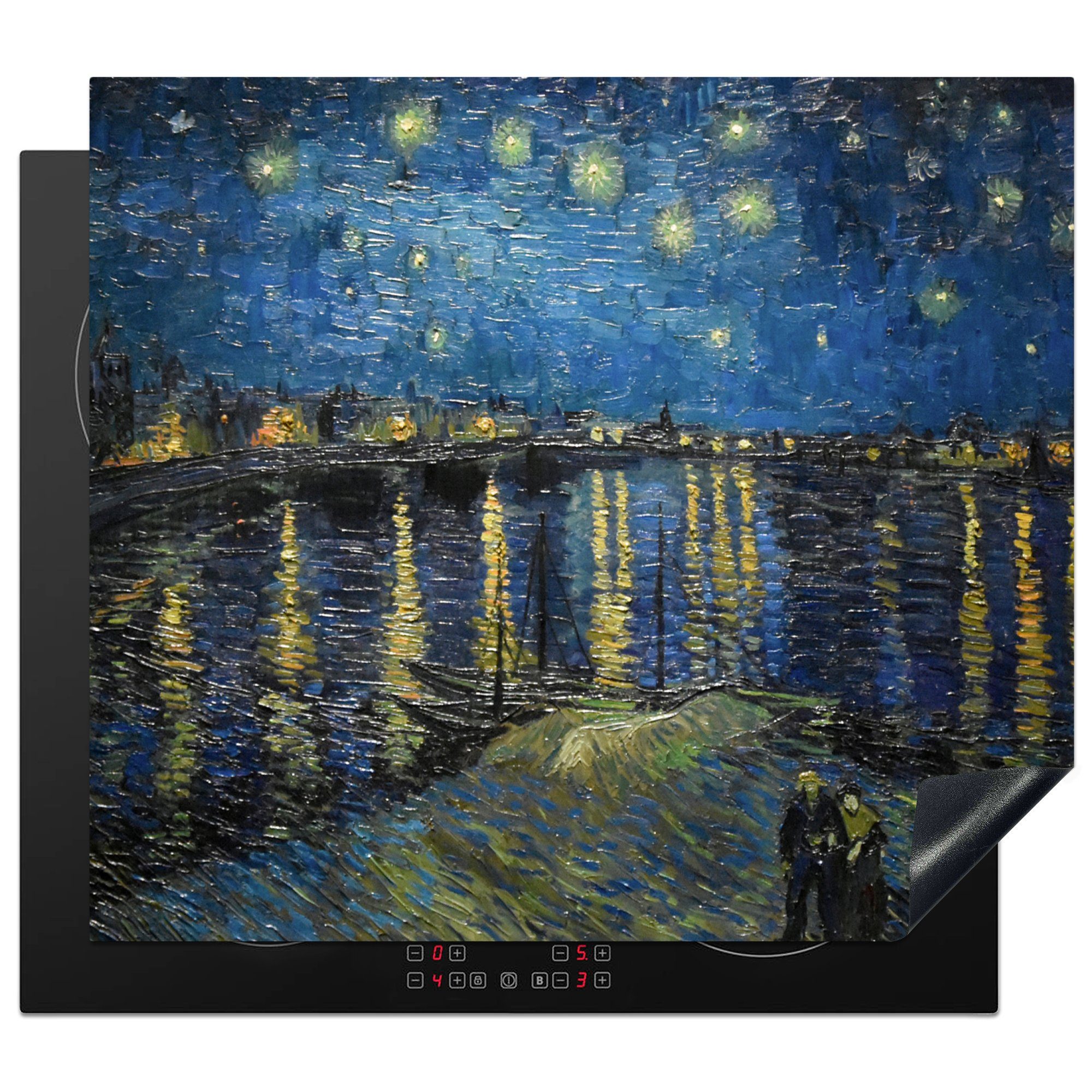 MuchoWow Herd-Abdeckplatte Van Gogh - Brücke - Alte Meister, Vinyl, (1 tlg), Küche Herdabdeckplatte Ceranfeld Vinyl Einteilig, 59x52 cm