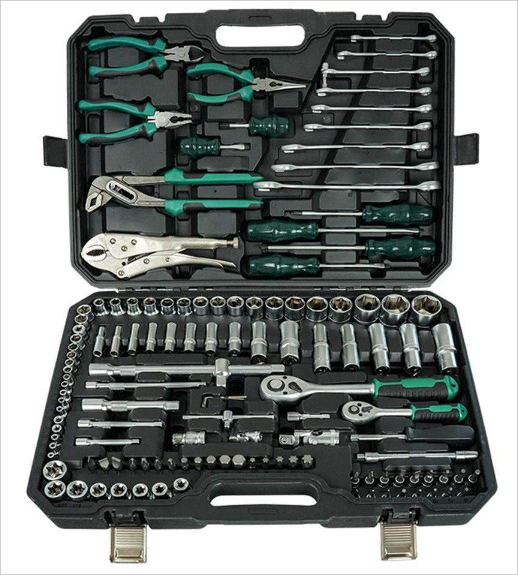 Hikity Multitool Haushaltskoffer 131tlg Steckschlüsselsatz Schlagschraubendreher-Satz, (131 St), 131tlg