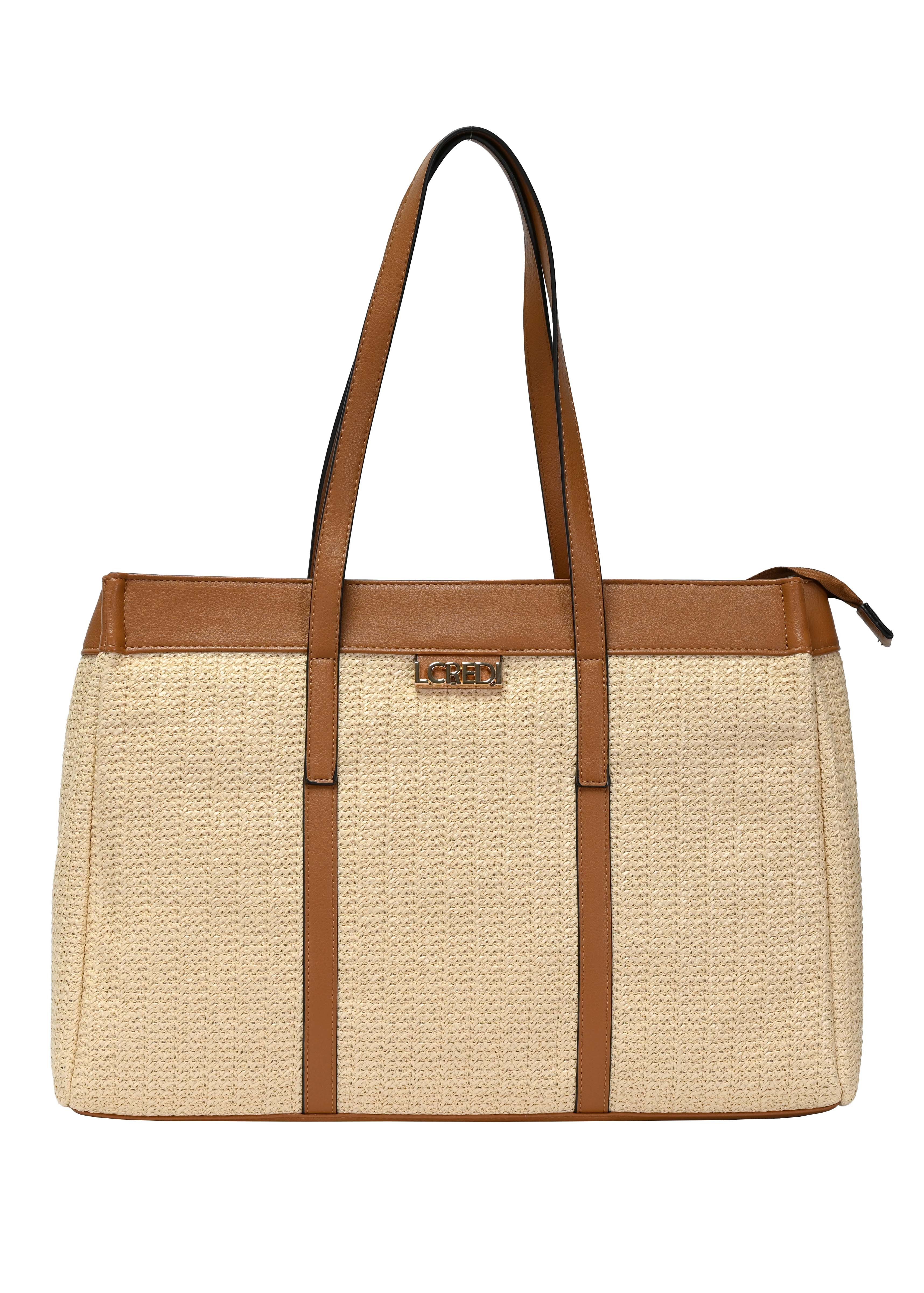 L. CREDI Shopper L.CREDI-Damen-Shopper-ROSALIE natur (1-tlg), mit geräumigem Hauptfach