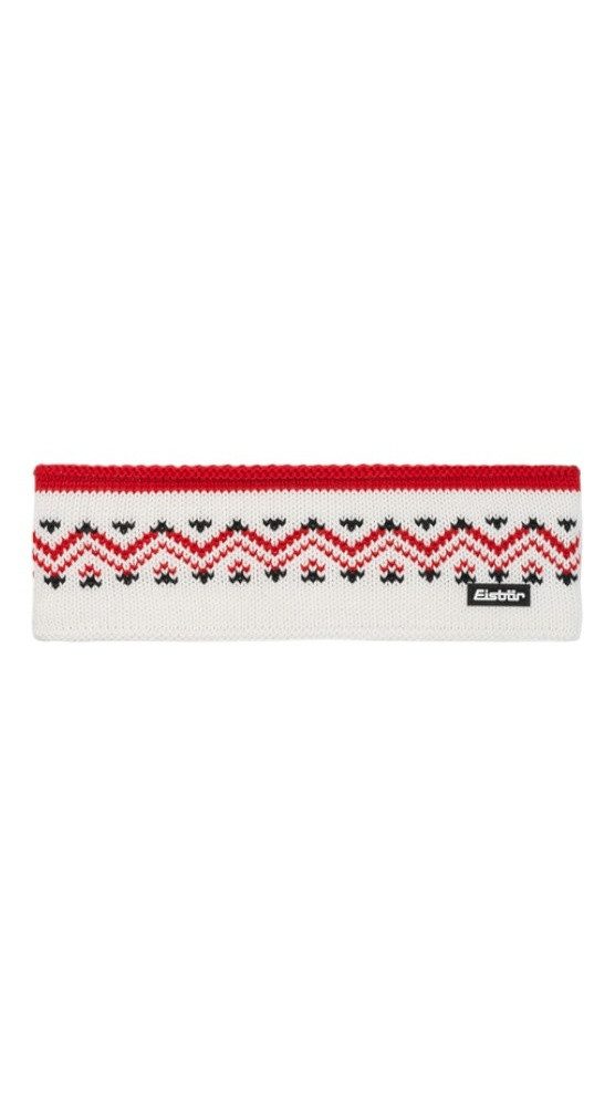 Stirnband Vincent Nordic Merinomix - weiss/rot - 1 Stück