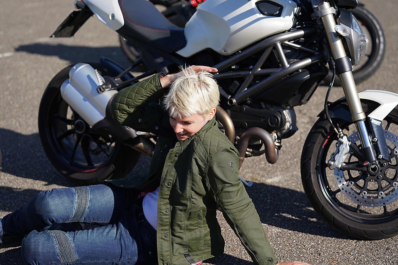Textiljacke Olive Modeka Motorrad Damen Thiago Motorradjacke