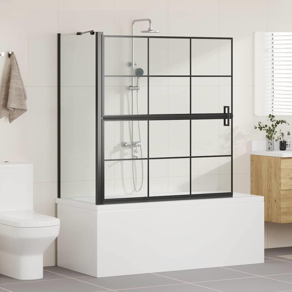 vidaXL Duschwand Bad-Duschschirm Schwarz und Transparent 116 x 68 x 128 cm, (1 tlg)