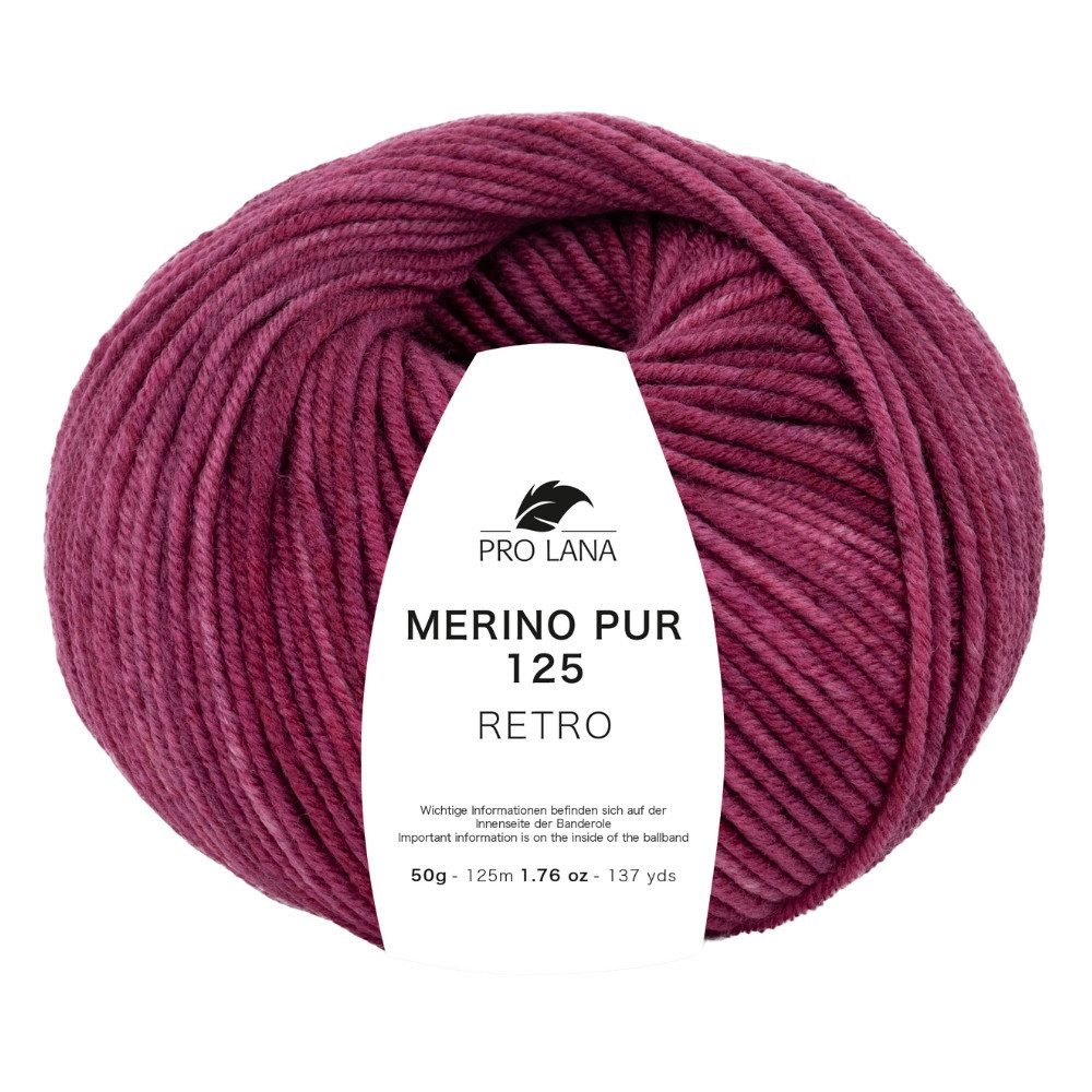 Pro Lana MERINO PUR 125 Retro extrafeine Merinowolle Häkelwolle, 125 m (Extrafeine Merinowolle mit edlem Farbverlauf), 50 g