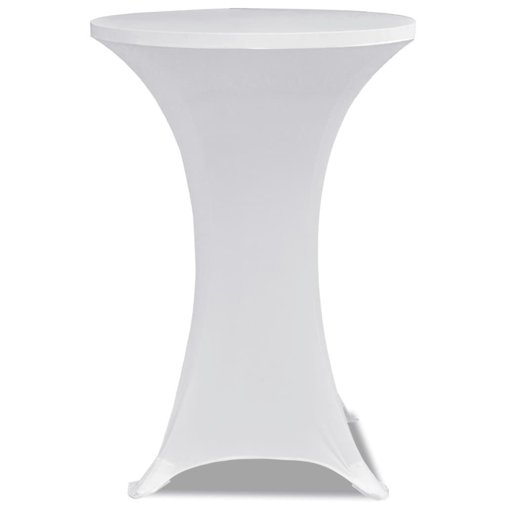 vidaXL Hussen-Set 2 x Tischhusse für Stehtisch Stretchhusse Ø60 cm weiß