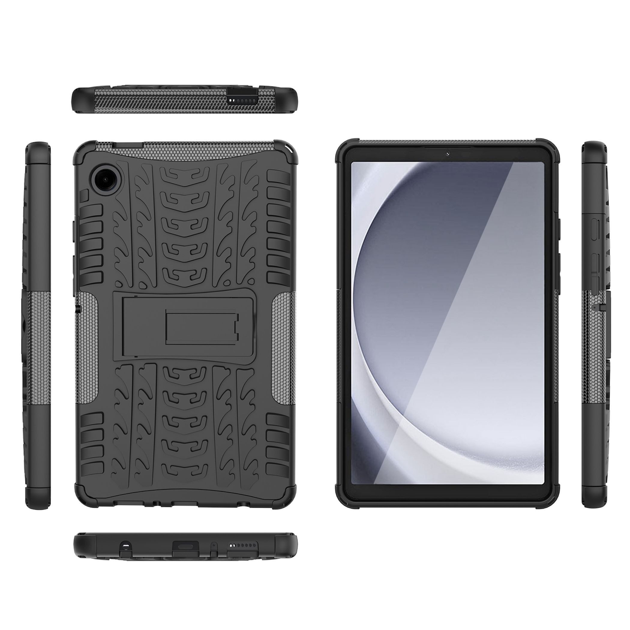 Wigento Tablet-Hülle Für Samsung Galaxy Tab A11 Plus aufstellbare Textur TPU Tablet Hülle, Airbag-Ecken, Standfunktion, strukturiert