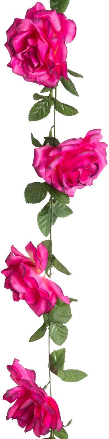 Kunstblume Rosengirlande cm Rose, Höhe 180 Botanic-Haus