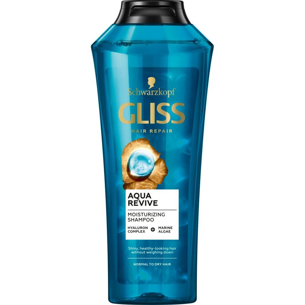 Schwarzkopf Trockenshampoo GLISS Aqua Revive Feuchtigkeitsshampoo 400ml