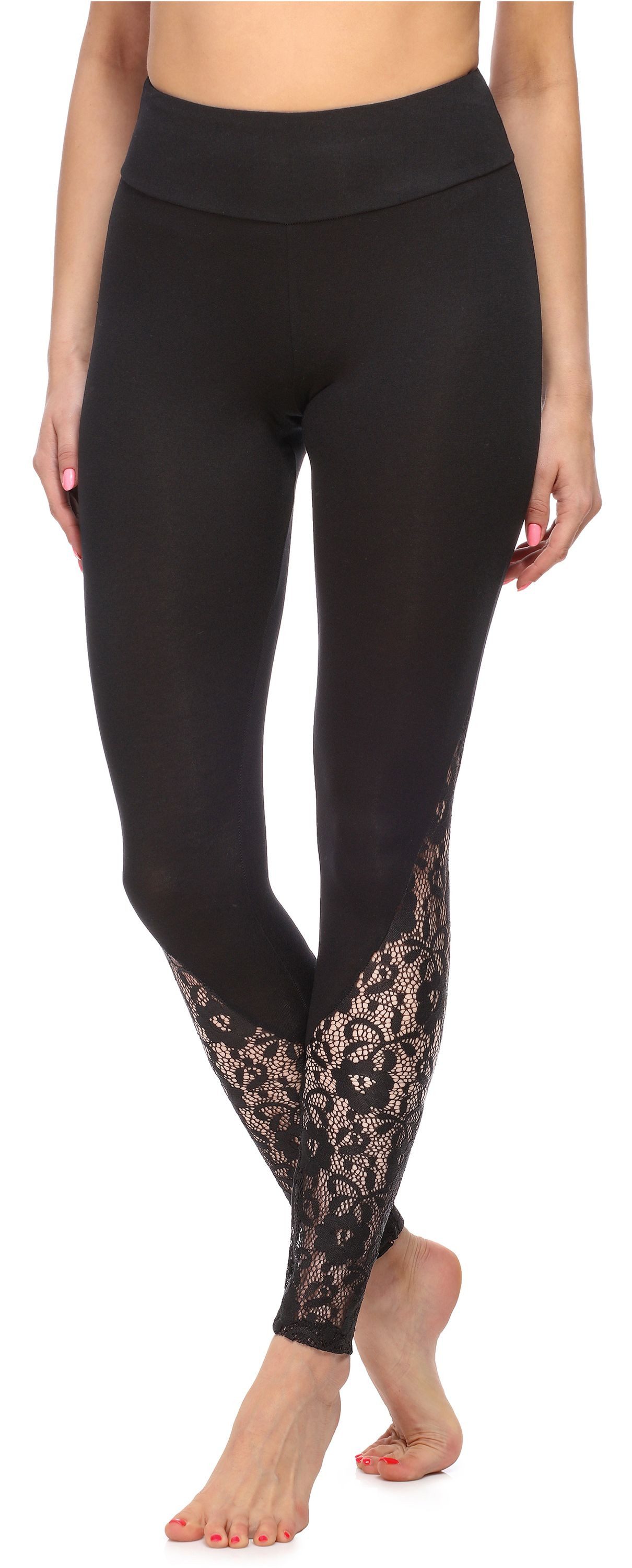Merry Style Leggings Damen Lange Leggings aus Viskose MS10-306 (1-tlg) elastischer Bund