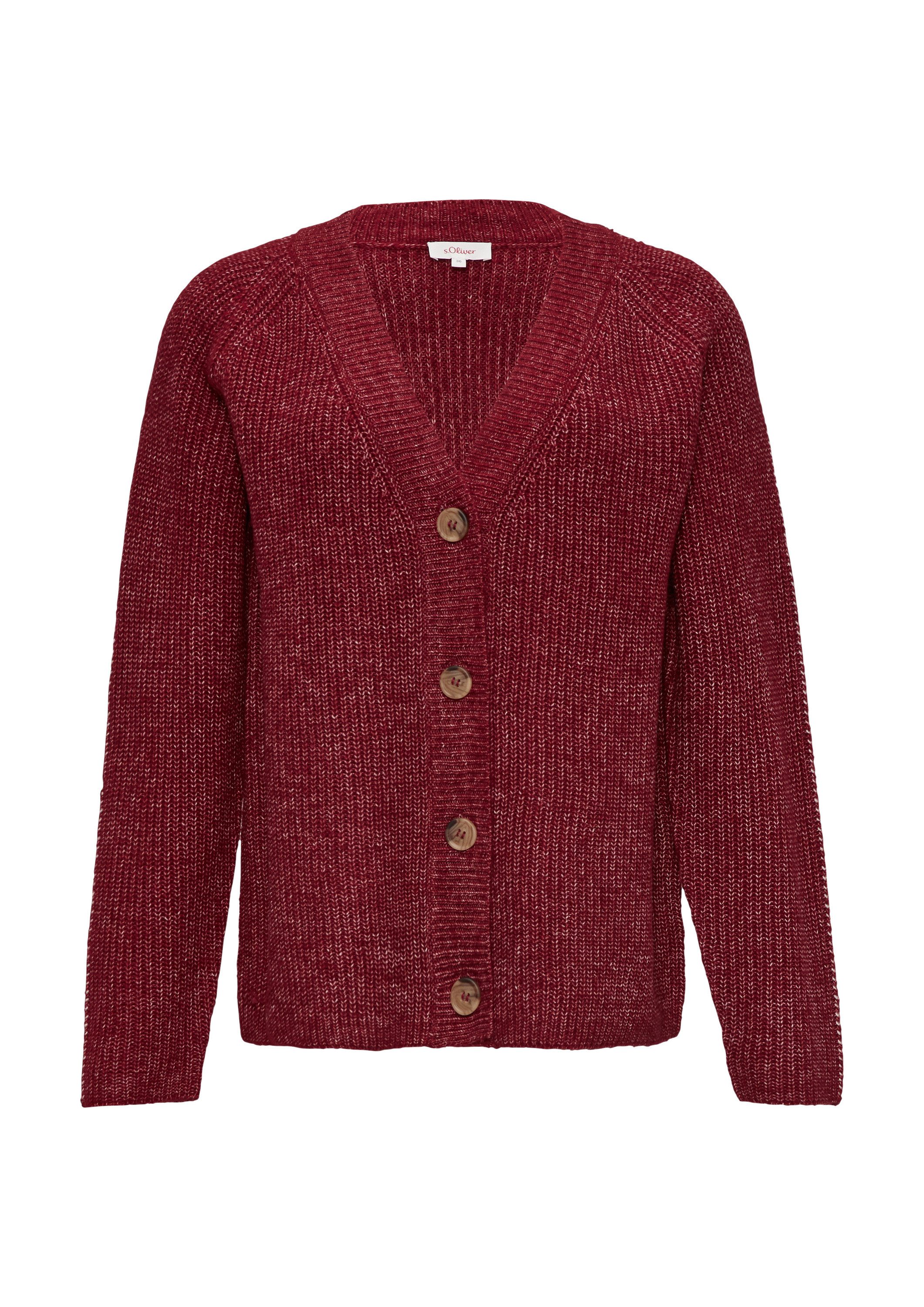 s.Oliver Cardigan Strickjacke Strickjacke aus Wollmix mit Kontrast-Details günstig online kaufen