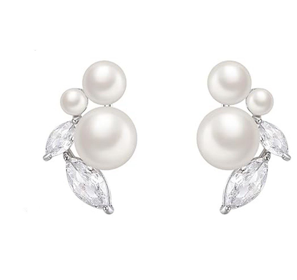 WaKuKa Paar Ohrhänger Elegante Perlenohrstecker als Schmuckgeschenk für Damen