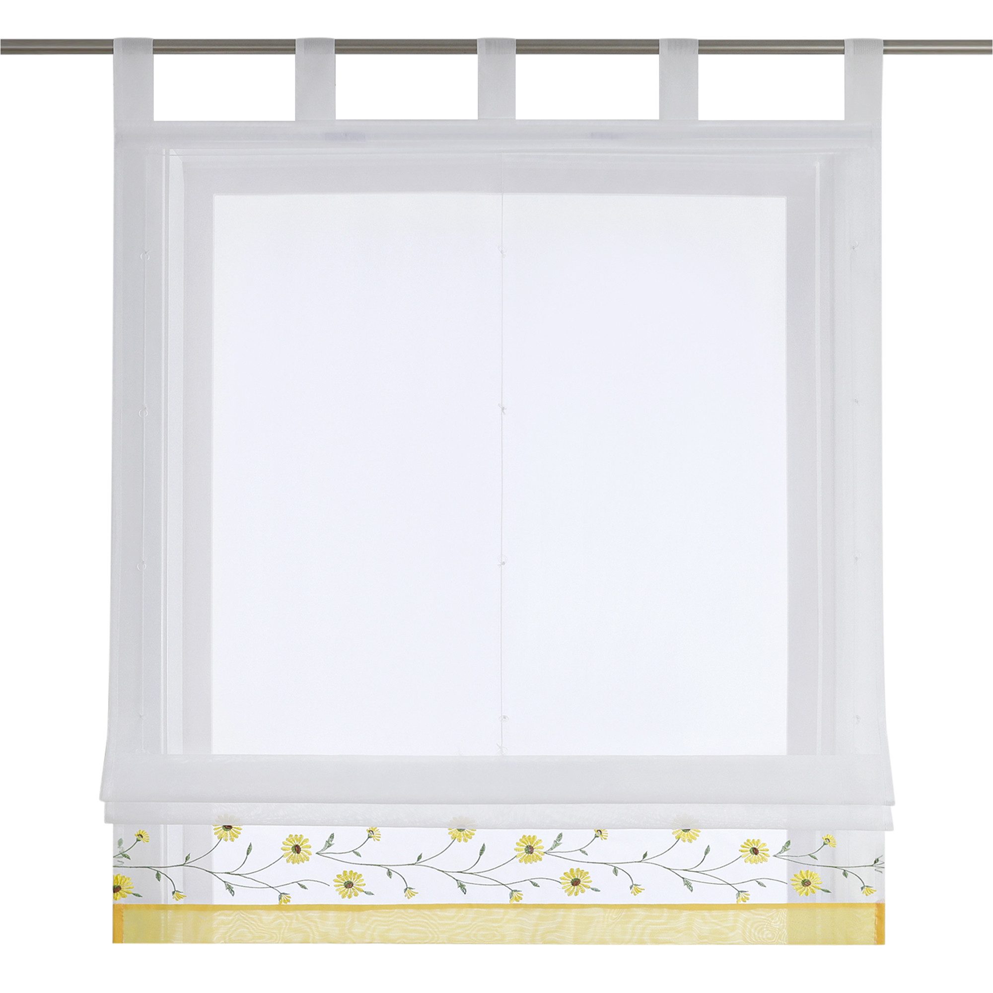 Joyswahl Raffrollo, Bestickte Gardine mit Blumen, Landhausstil günstig online kaufen