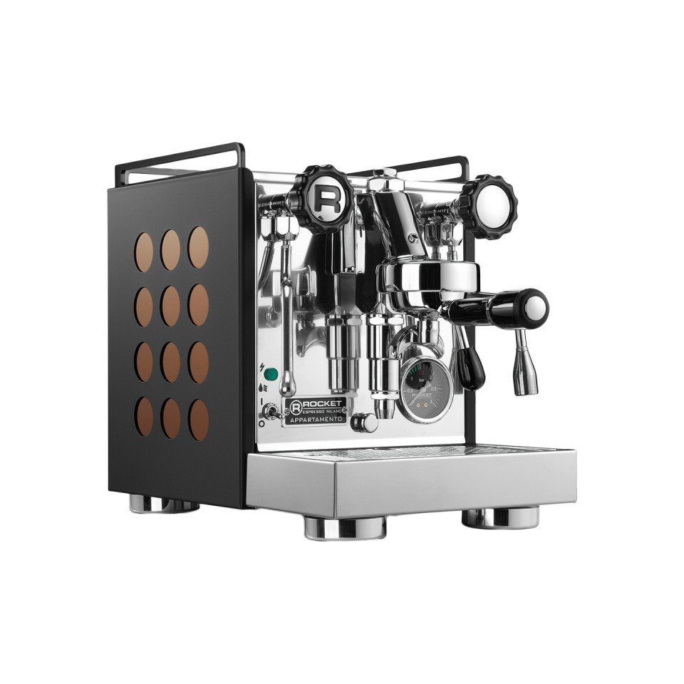 Black/Copper Espresso Kaffeemaschine Druckbrüh-Kaffeemaschine Rocket Appartamento Espresso Rocket