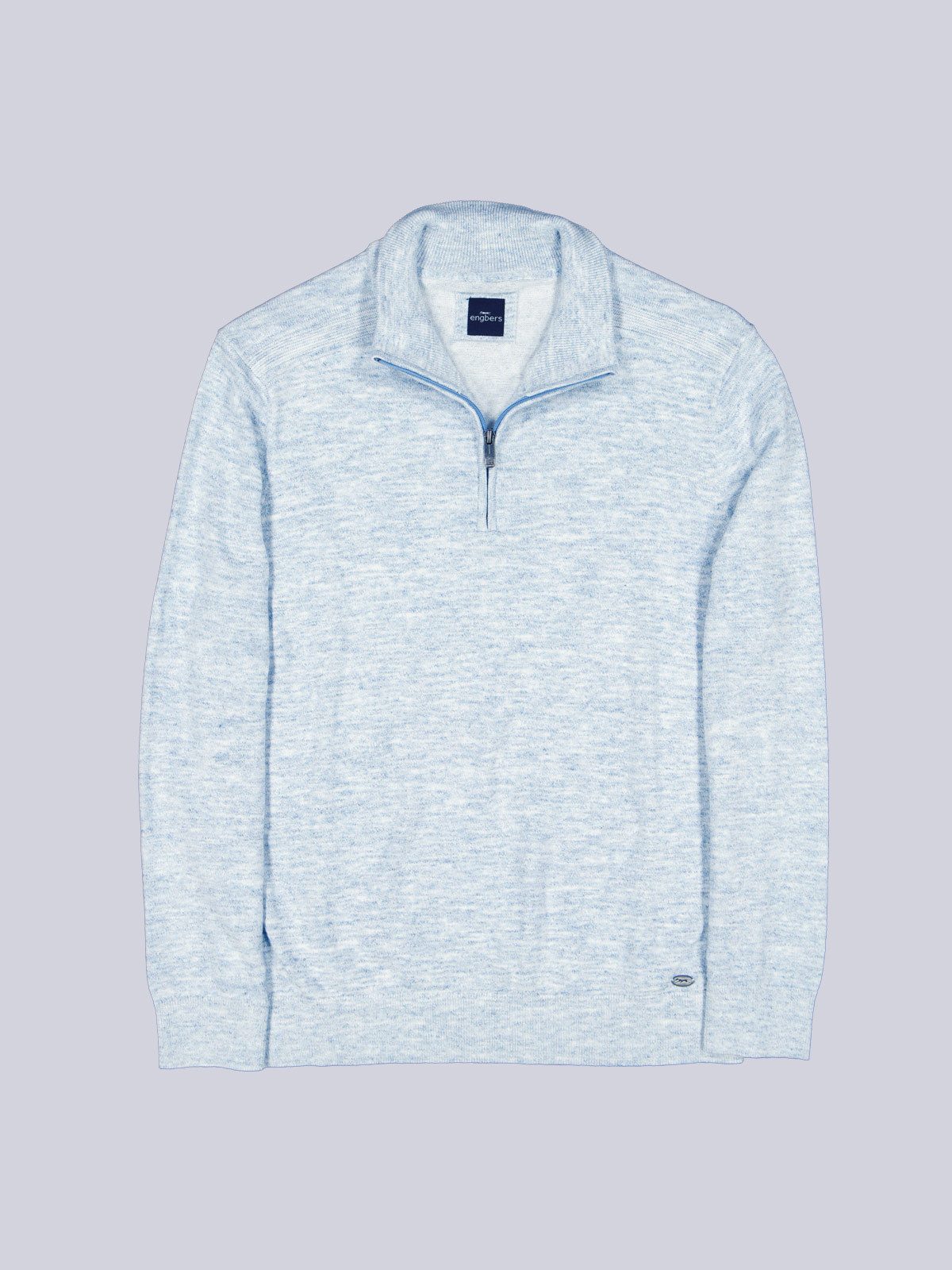 Engbers Stehkragenpullover Herren Pullover Polokragen, Hellblau