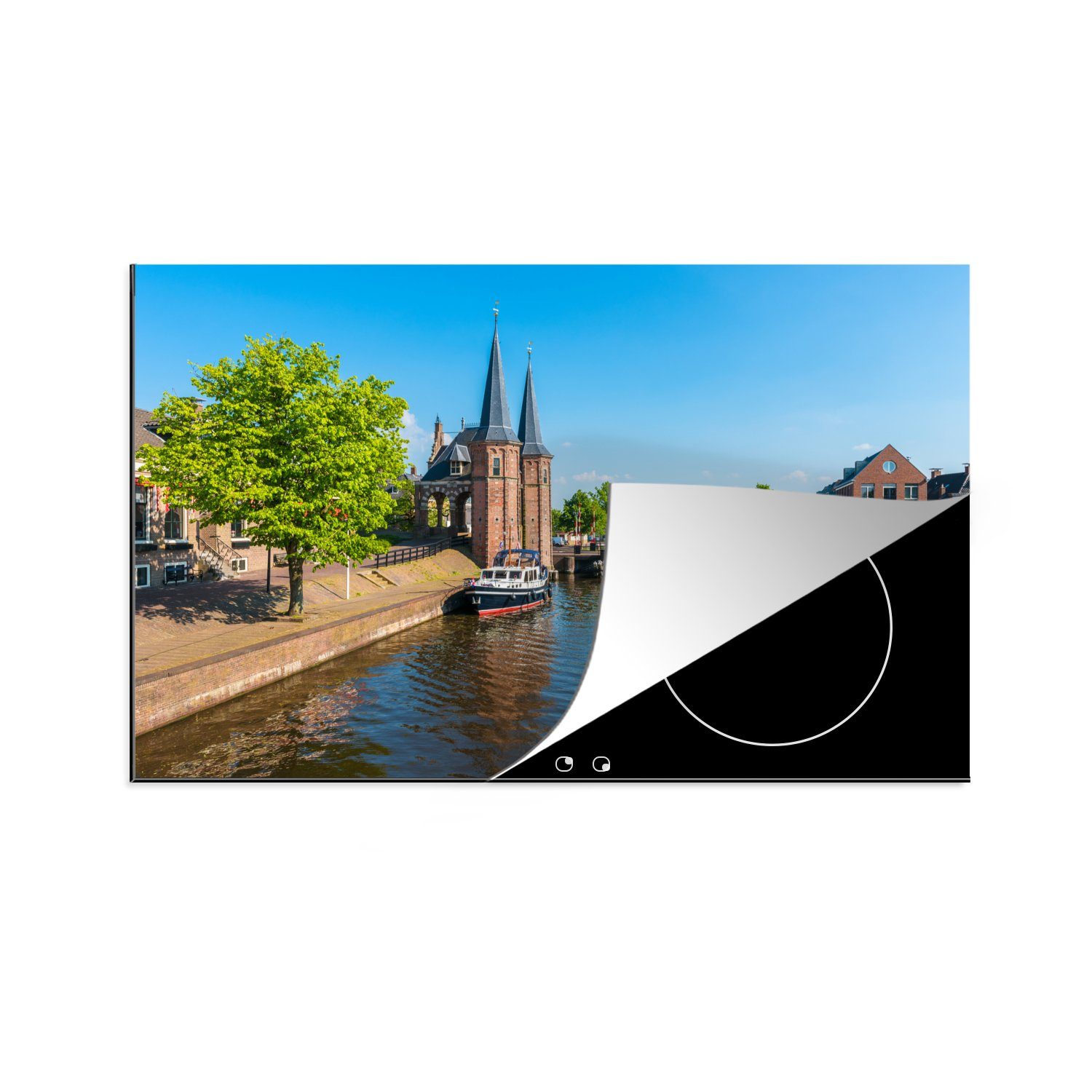 MuchoWow Herdblende-/Abdeckplatte Schauen Sie sich in den Niederlanden das Wasser an, Vinyl, (1 tlg), 81x52 cm, Induktionskochfeld Schutz für die küche, Ceranfeldabdeckung