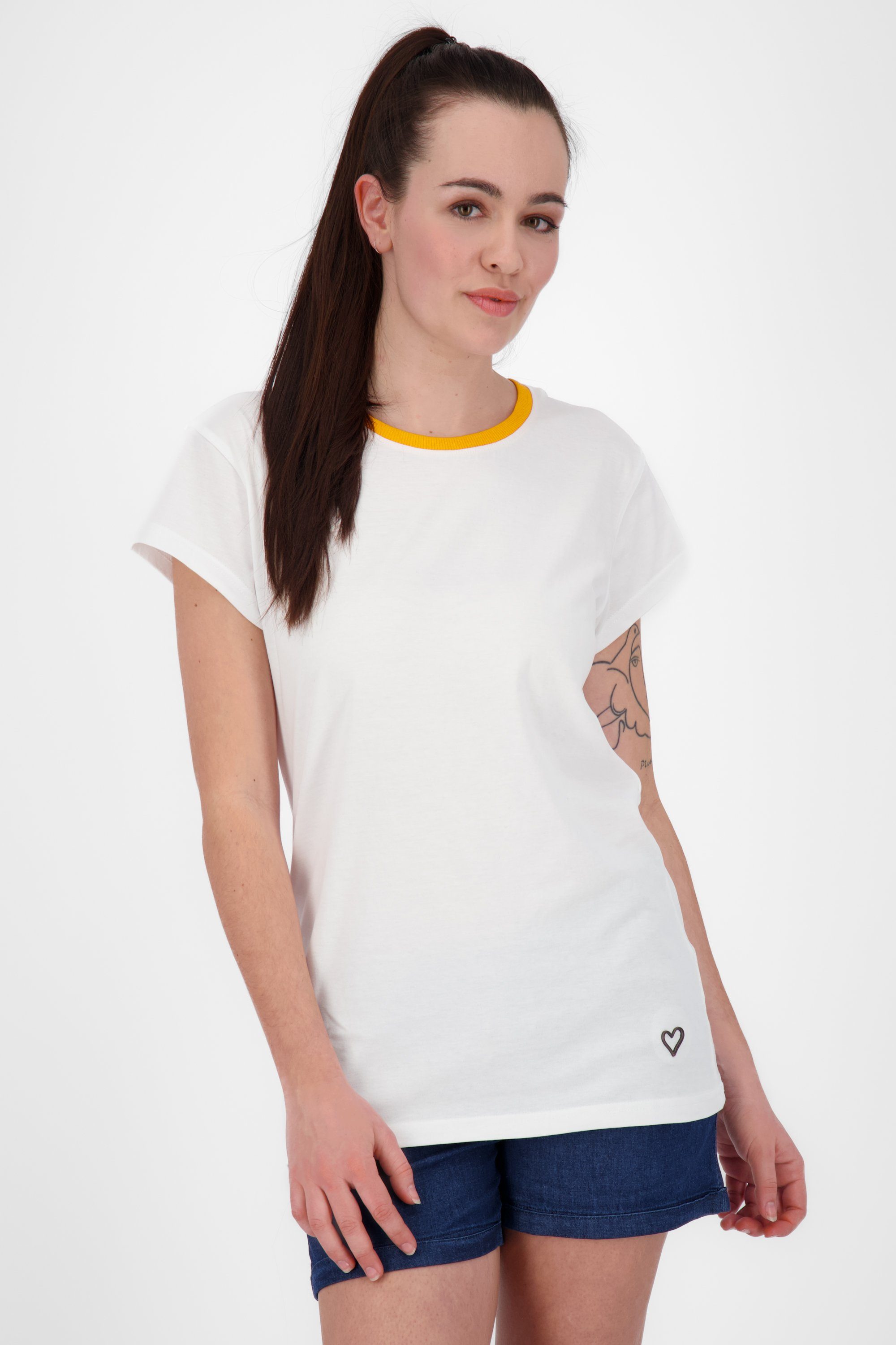 Alife & Kickin Rundhalsshirt AmandaAK A Shirt Damen Shirt white