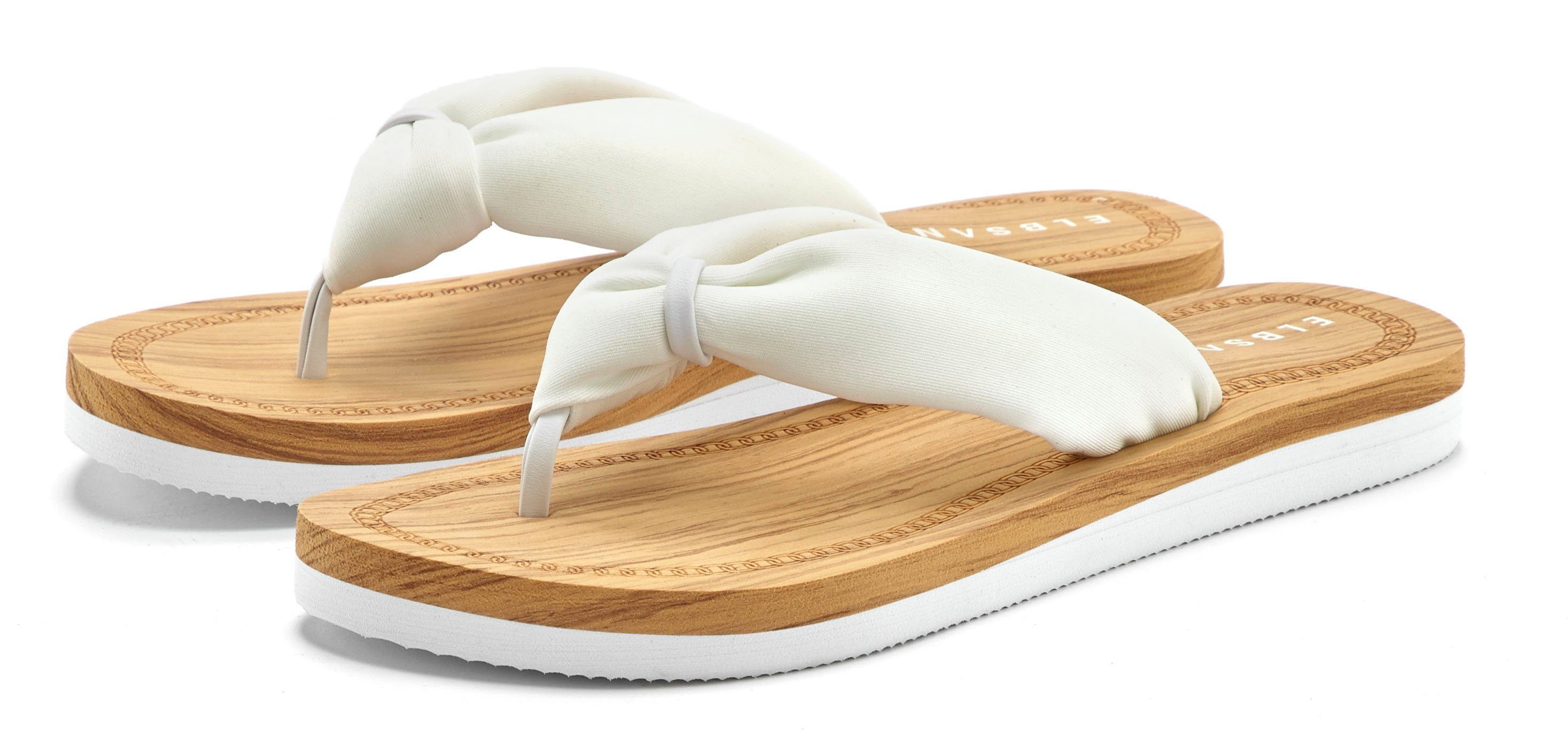 Elbsand Badezehentrenner Sandale, Pantolette, Badeschuh ultraleicht VEGAN weiß