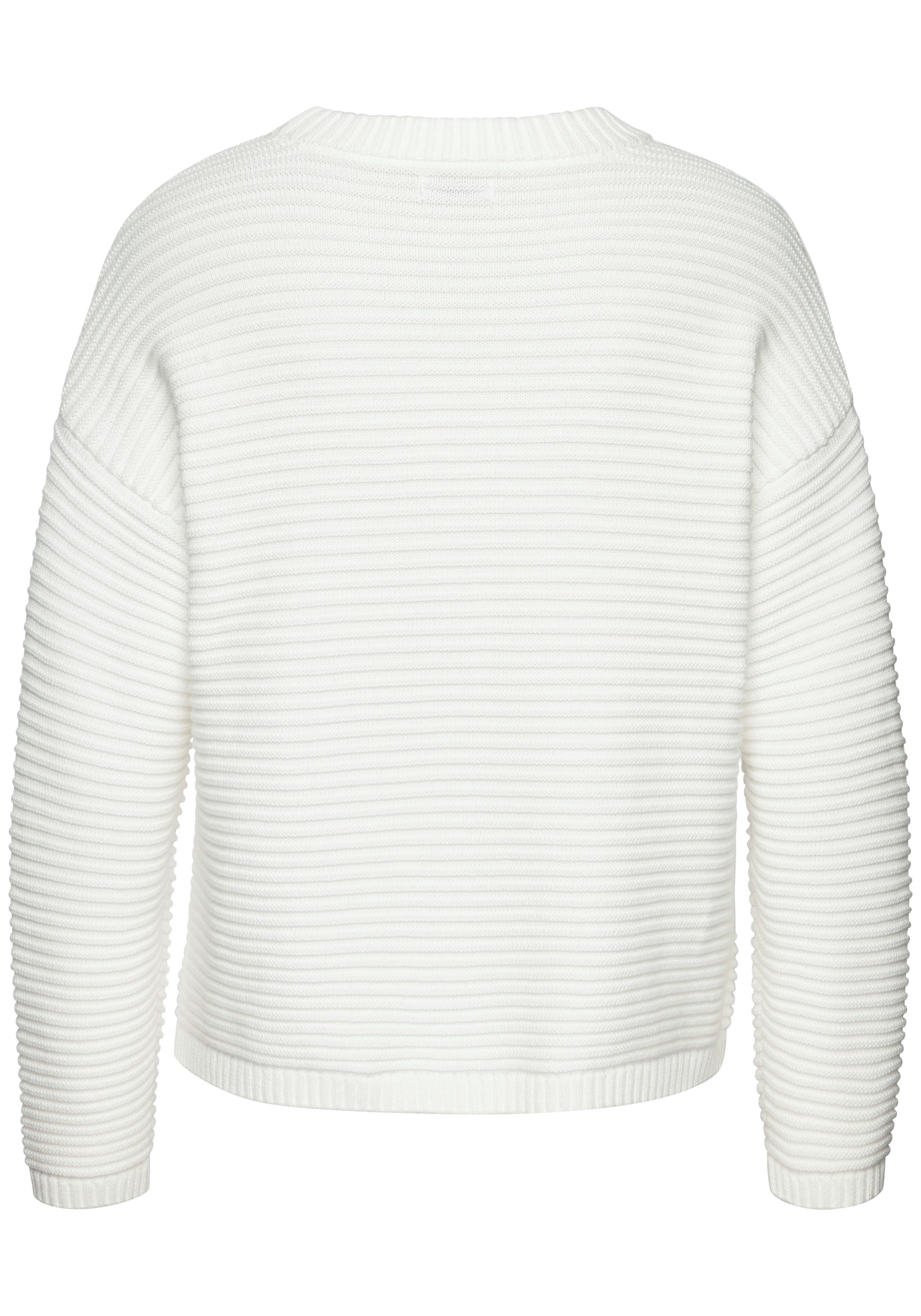 Vivance by Lascana Strickpullover aus reiner Baumwolle mit Rippstrickmuster Rundhalspullover aus Rippstrick, langärmeliger Pullover, Baumwolle – Bild 4 von 5