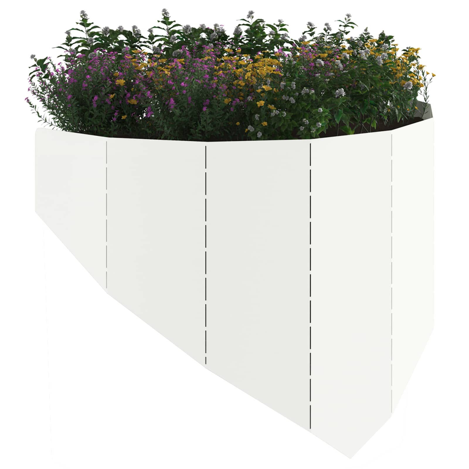 vidaXL Beetumrandung Raseneinfassung 100 x 45 cm Stahl Weiß