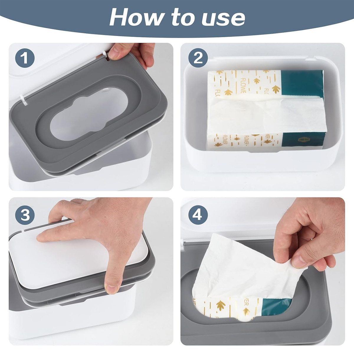 XDeer Papiertuchbox Tissue Boxen mit Deckel Hält Feuchttücher Frisch Serviettenbox, Tissue Box Baby Tücherbox Toilettenpapier Box Feuchttücher Box