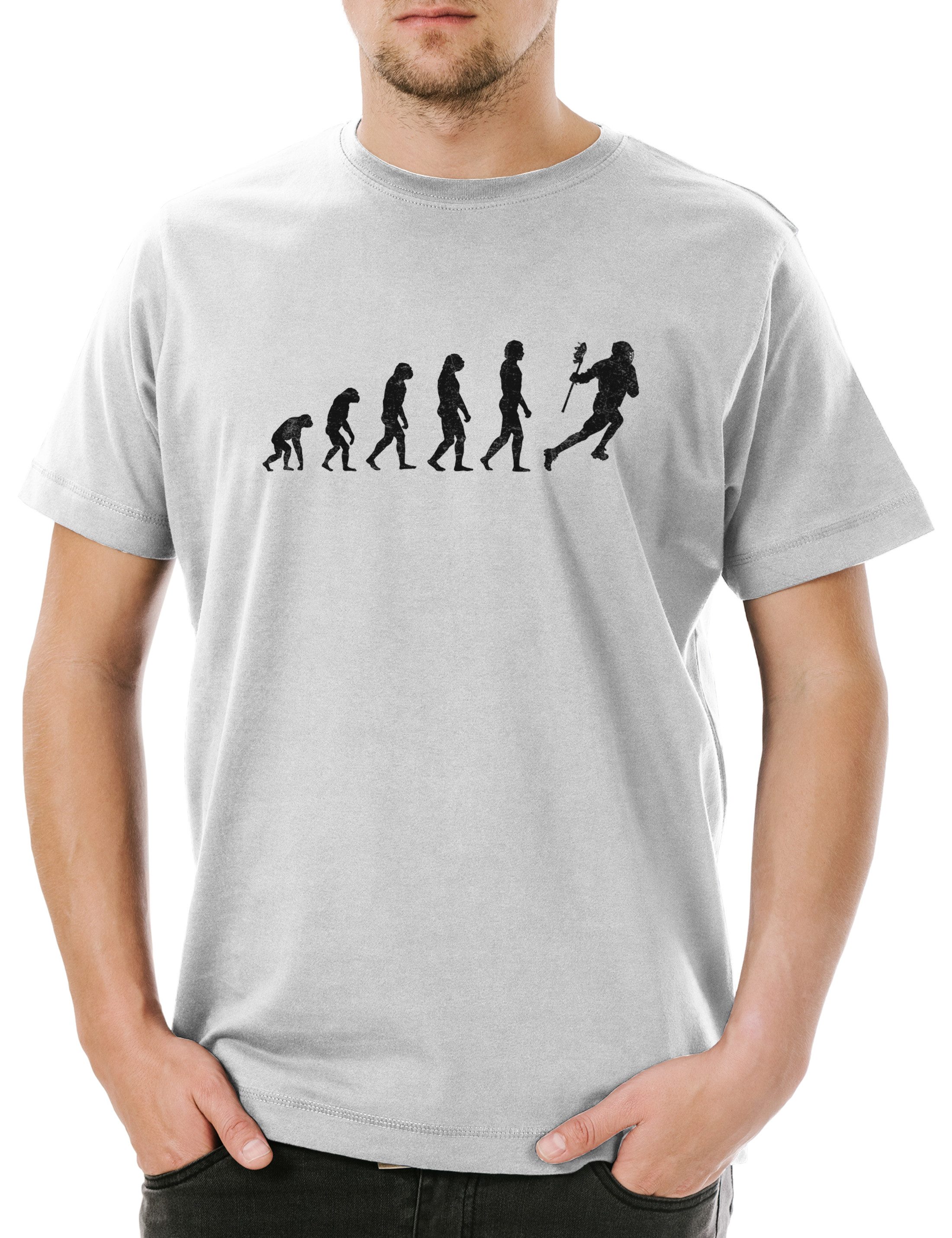 Print-Shirt Lacrosse Evolution Herren T-Shirt Player Game Sport Sports Club La