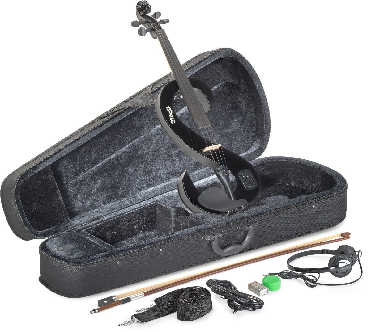 Stagg E-Violine EVN 4/4 BK 4/4 Silent Violinen Set