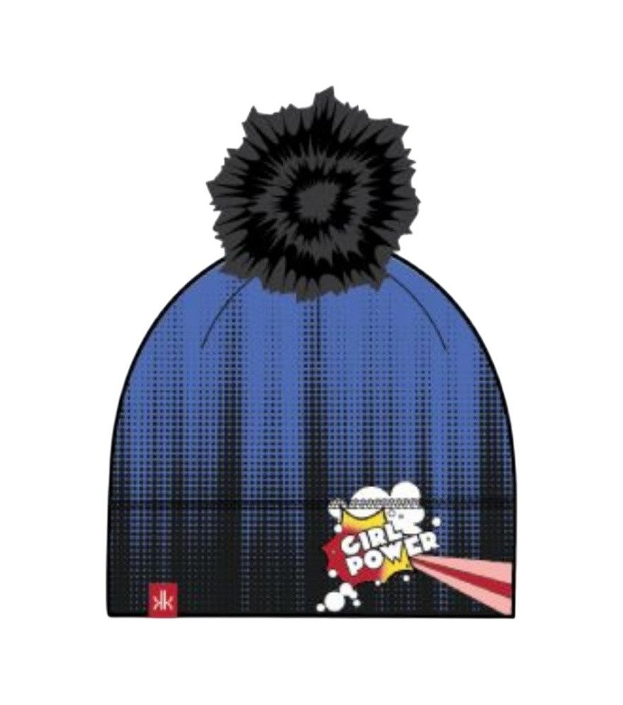 Krimson Klover Beanie Mütze (Pompon) Pop Art - blau/schwarz Damen - 1 Stück