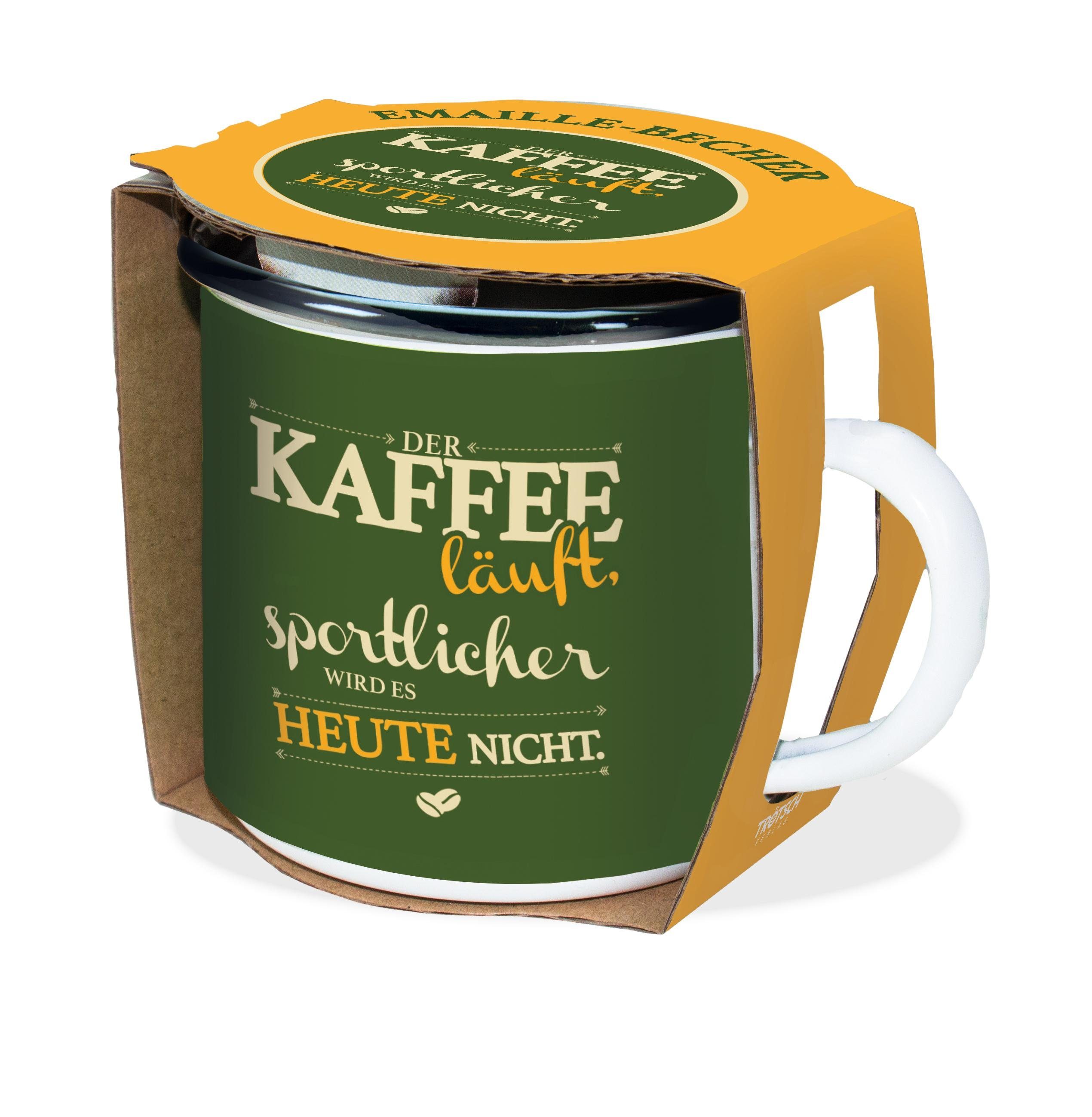 Trötsch Verlag Tasse Trötsch Emaille Becher Kaffee läuft