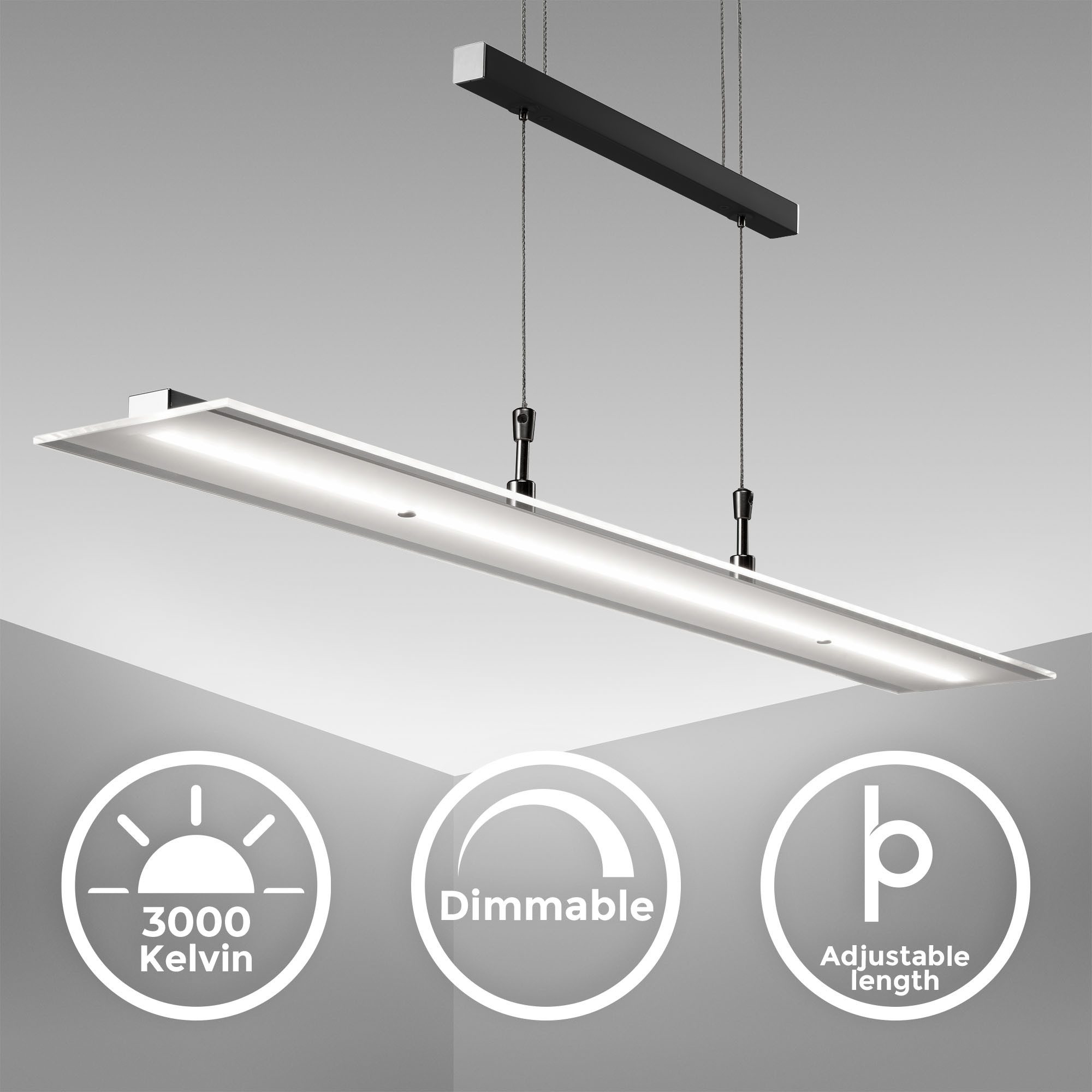 B.K.Licht LED Pendelleuchte dimmbar Hängeleuchte 85cm günstig online kaufen