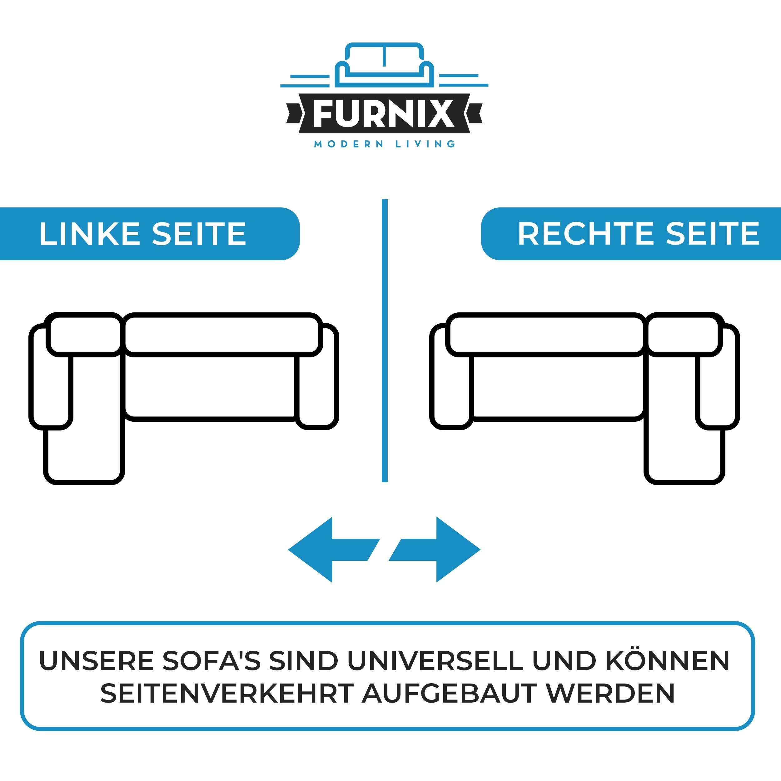 Schlaffunktion Furnix in B353 MH37 Europe und U-Form-Sofa Made Grün Ecksofa H80 Bettkasten, x ASVIL cm, x mit Farbauswahl, T180