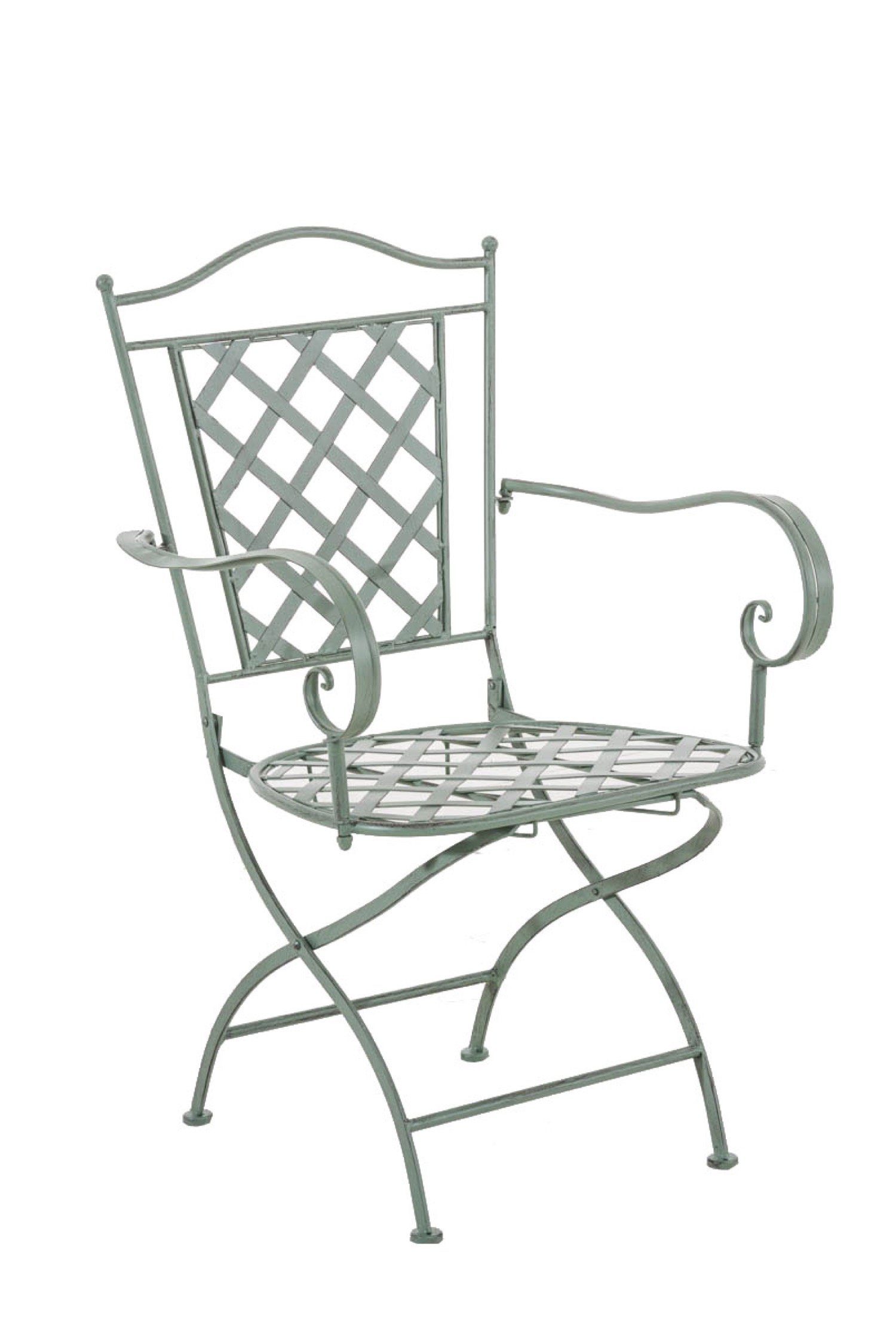 TPFGarden Gartenstuhl Athan - für Garten, Balkon, Terrasse - Farbe: antik-grün (Hochwertiger und stabiler Metallstuhl aus handgefertigtem Eisen, 1 St), Balkonstuhl, Bistrostuhl - Maße (TxBxH): 51 x 56 x 93cm