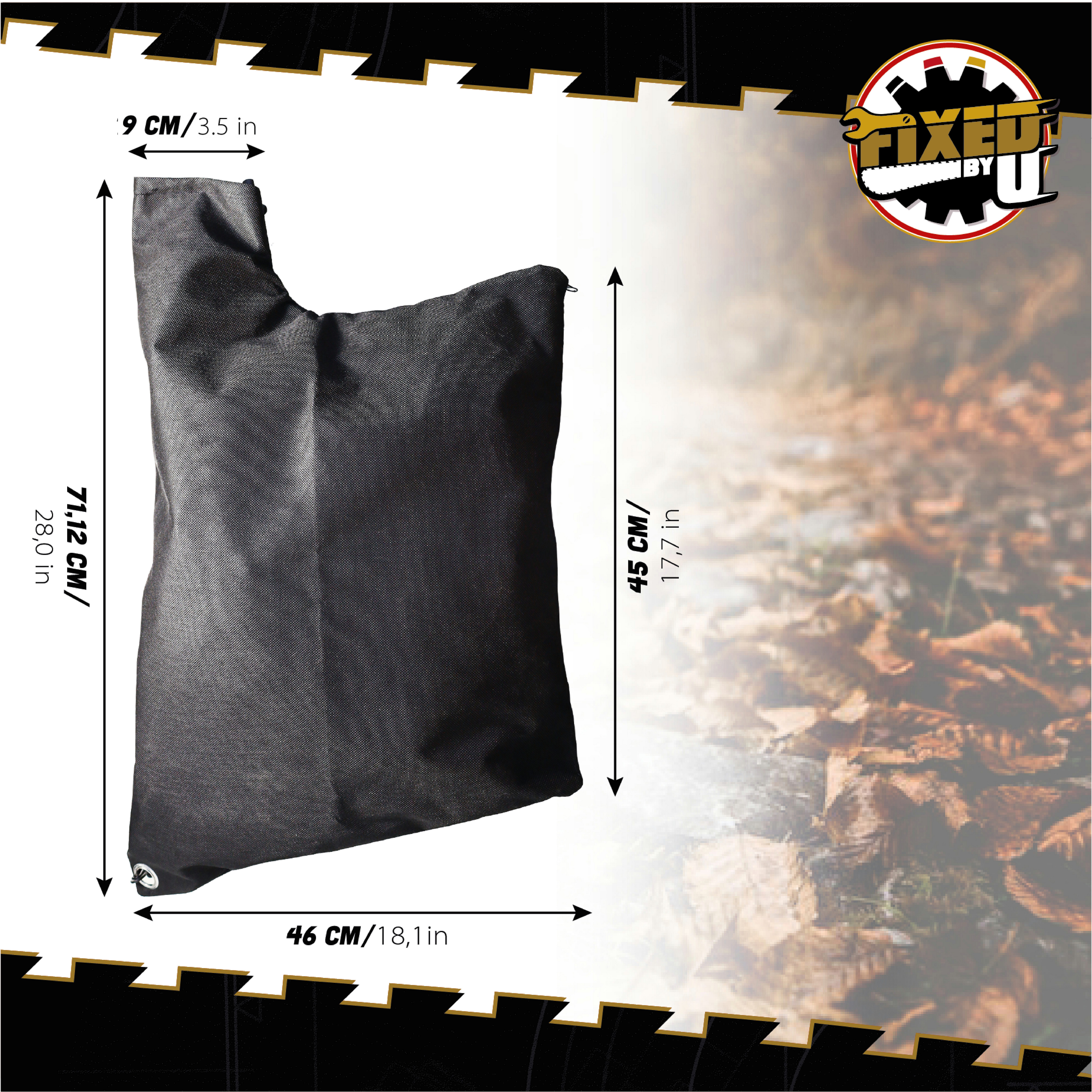 FixedByU Fangsack Universal Fangsack, für die meisten Laubsauger passend, 40 l, Test1