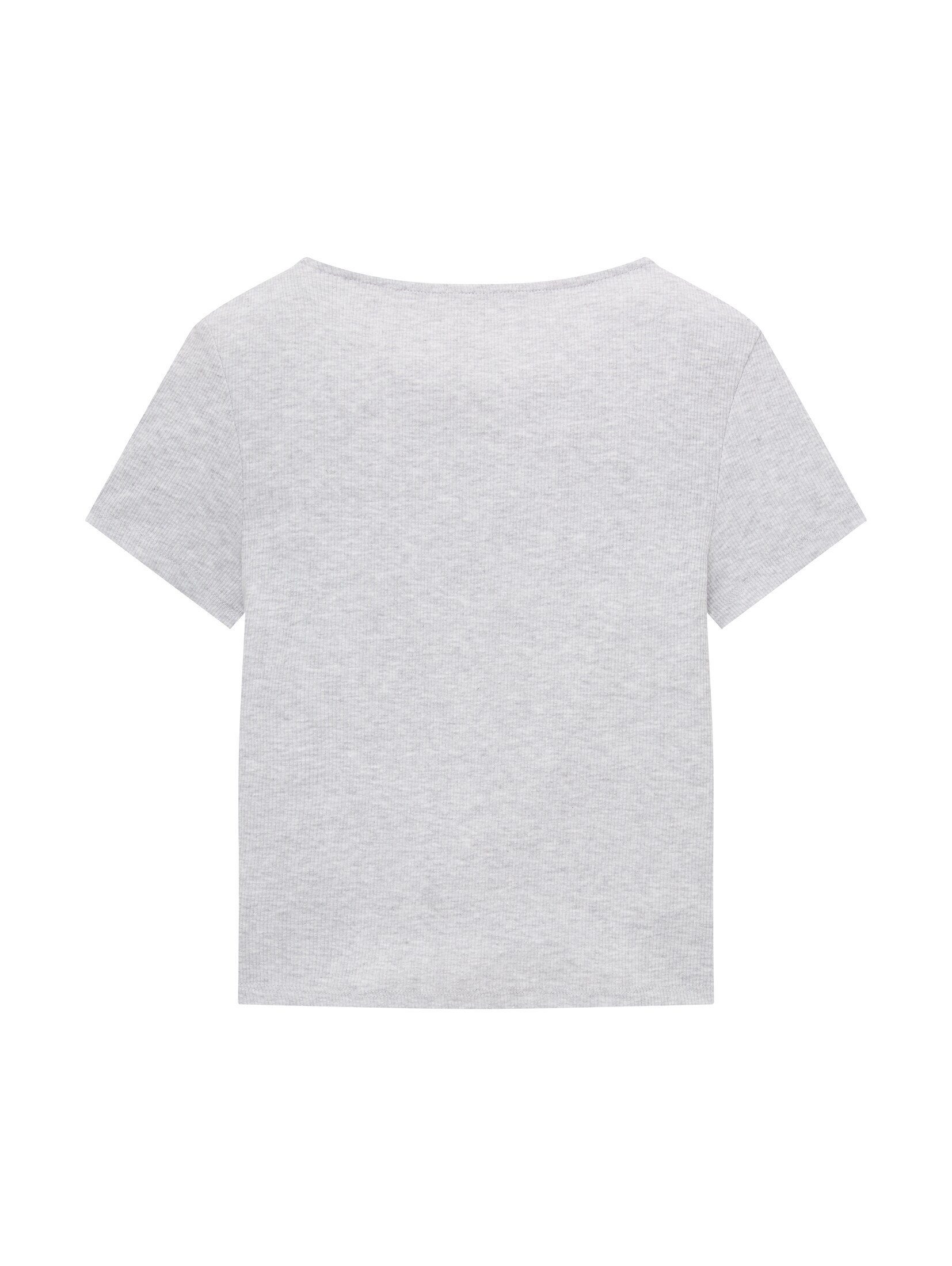 TOM TAILOR Raffungen mit T-Shirt Light Grey T-Shirt Melange Stone