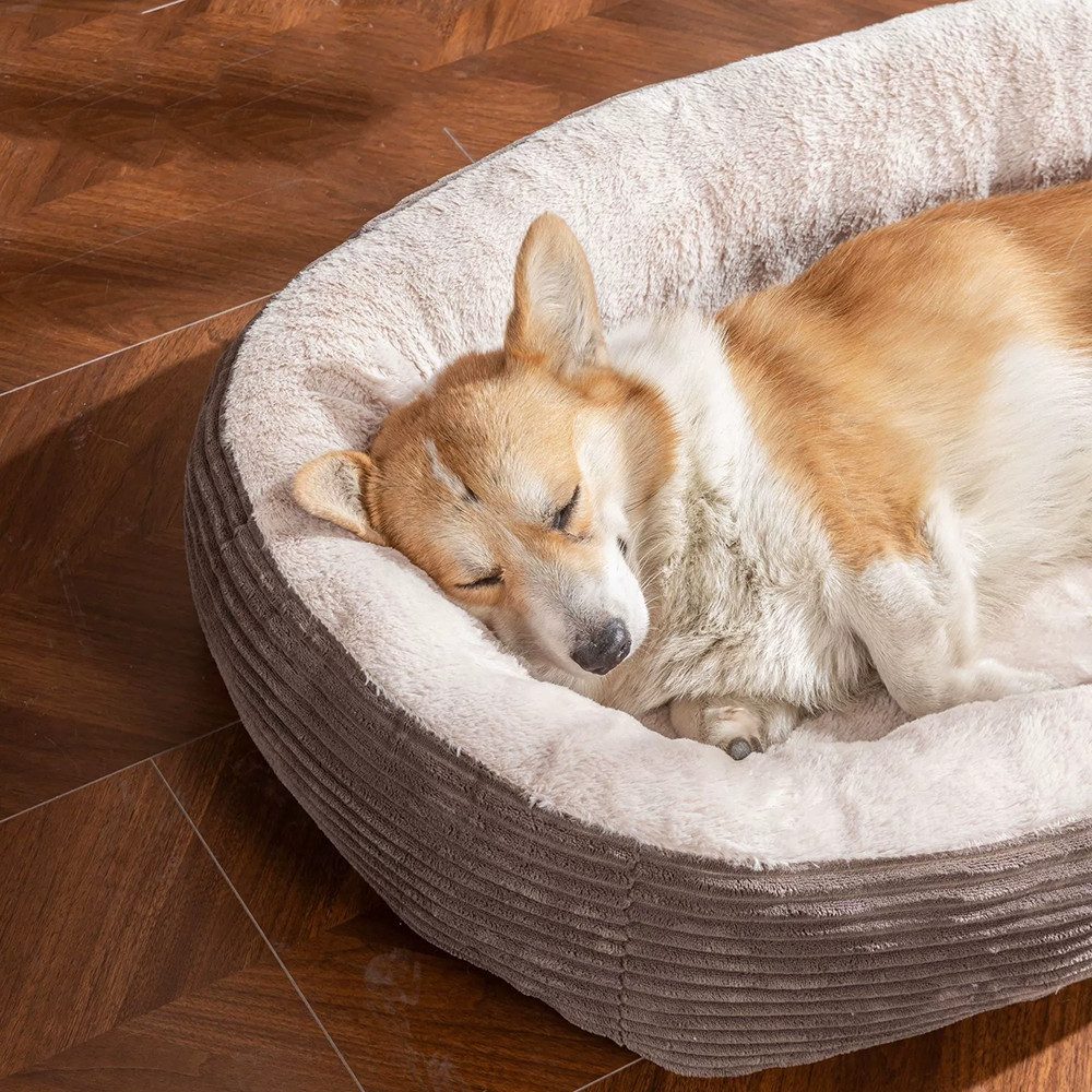 Ledander Tierbett Cord Plüsch-Hundebett,waschbarem,flauschig weich,Warm, Hundebett, Katzenbett,Hundesofa, Kuscheliges Hundekissen