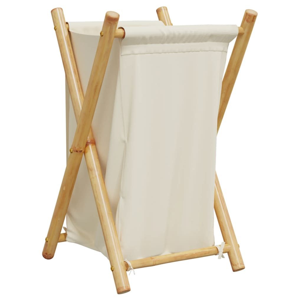 vidaXL Wäschekorb Wäschekorb Cremeweiß 41,5x36x63,5 cm Bambus (1 St)