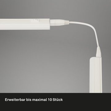 Briloner Leuchten LED Unterbauleuchte 2379-106, An-/Ausschalter, erweiterbar, Steckerkabel, LED fest verbaut, Neutralweiß, LED Lichtleiste, 87,3x2,2x3cm, Weiß, 10W, Küche, Schrank, Küchenlampe