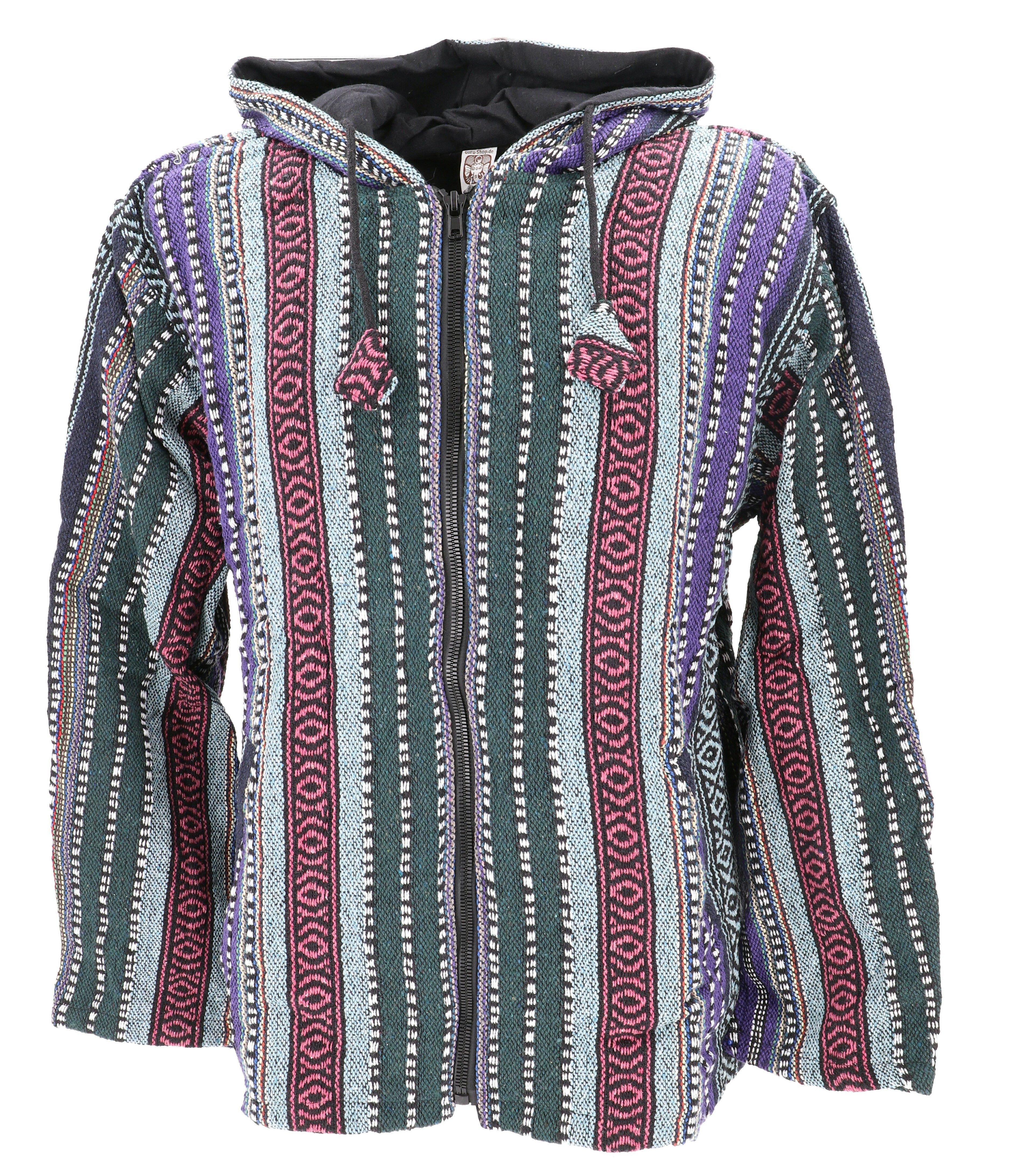 Strickjacke Goa Jacke, Ethno Kapuzen Jacke - lila