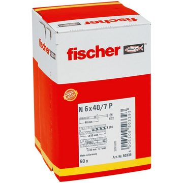 fischer Schrauben- und Dübel-Set Fischer Nageldübel N 6.0 x 40 mm - 50 Stück